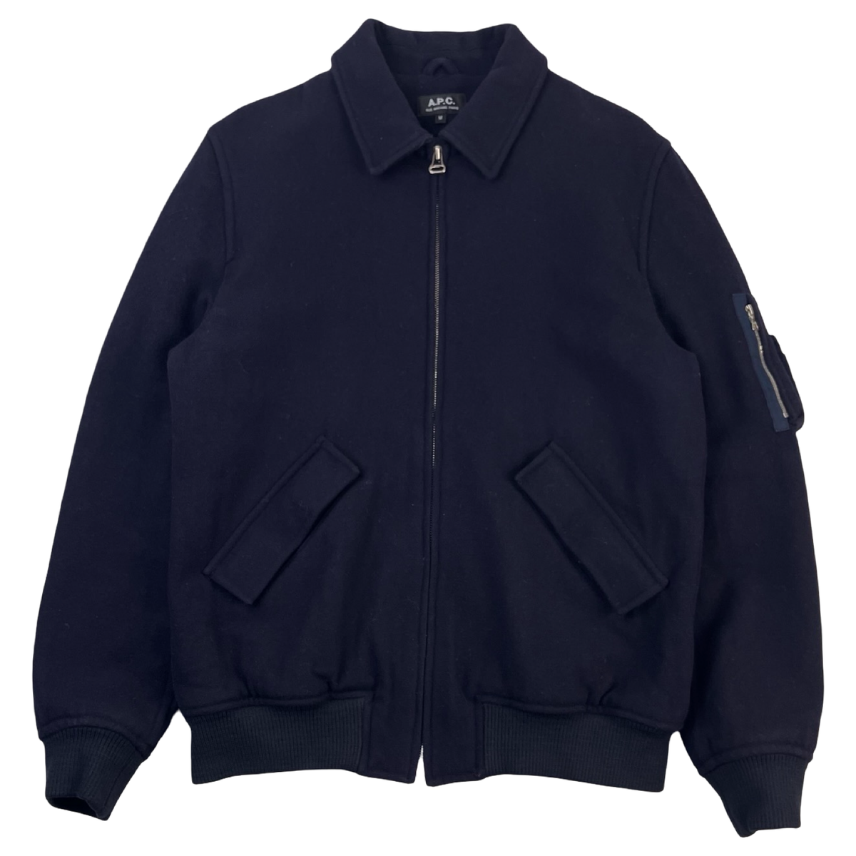 A.P.C. Wool Bomber Jacket Dark Navy