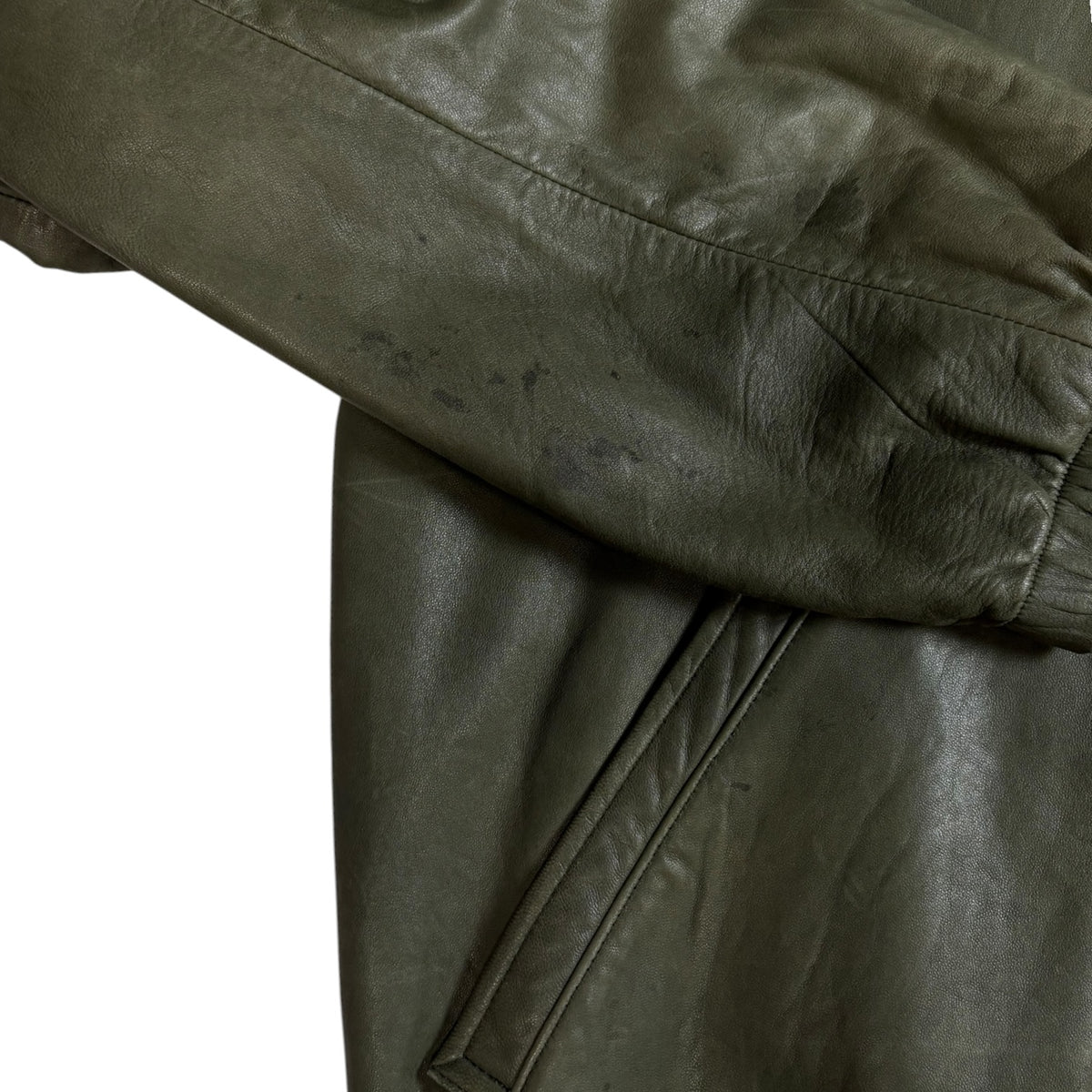 Vintage Polo Ralph Lauren Lined Harrington Leather Jacket Green