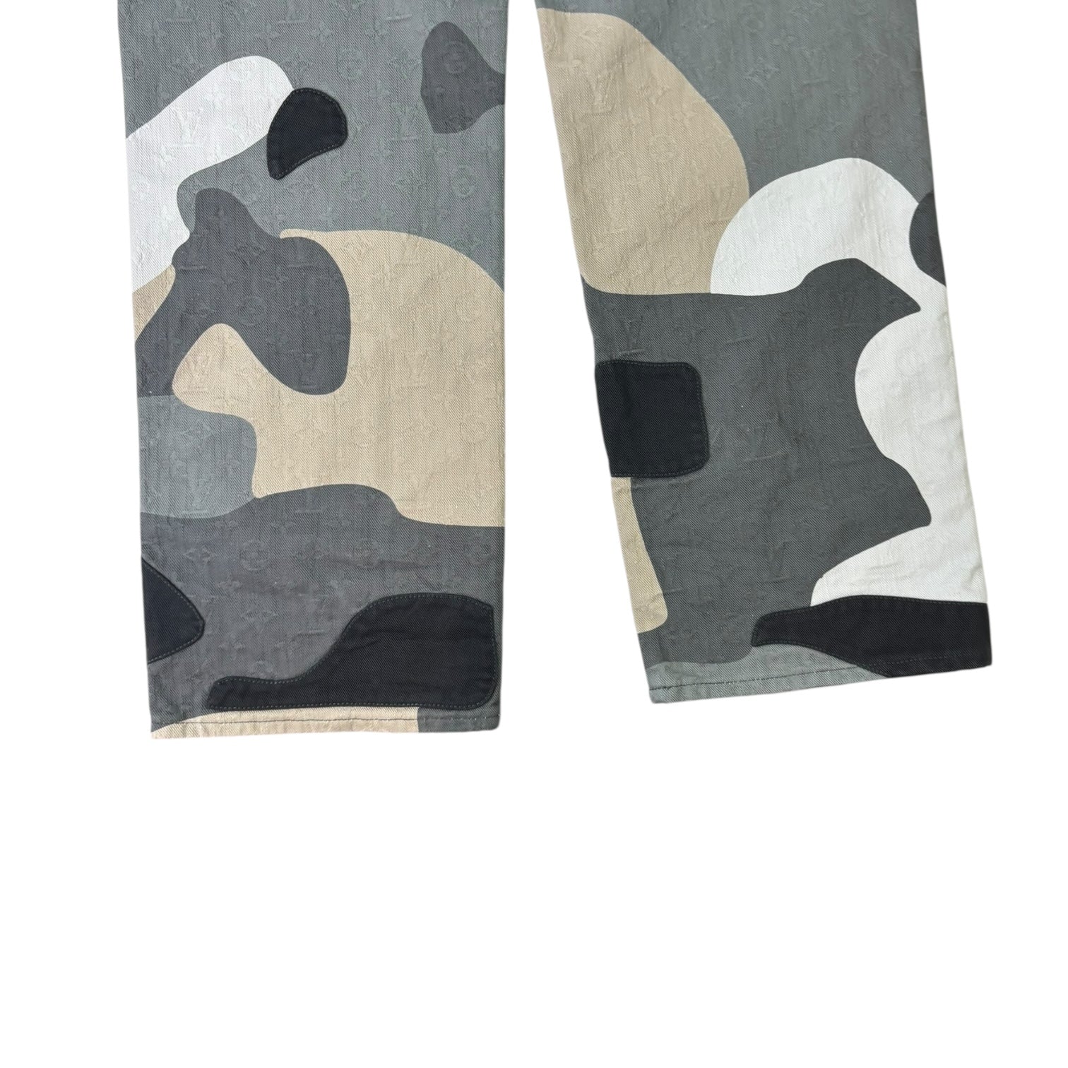 Louis Vuitton x Kid Super Patchwork Portrait Denim Pant Grey