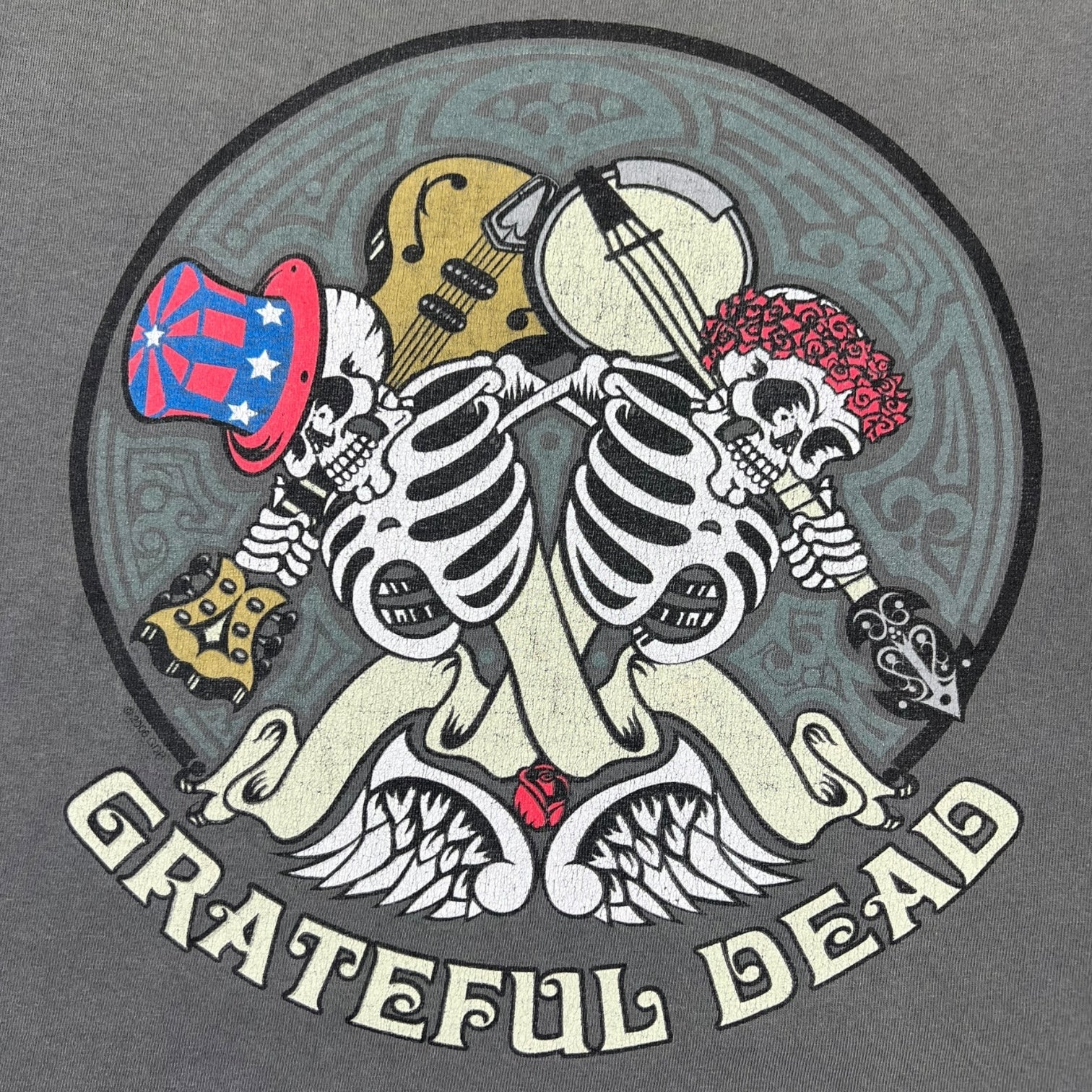 Vintage Grateful Dead Dual Skeleton T-Shirt Grey