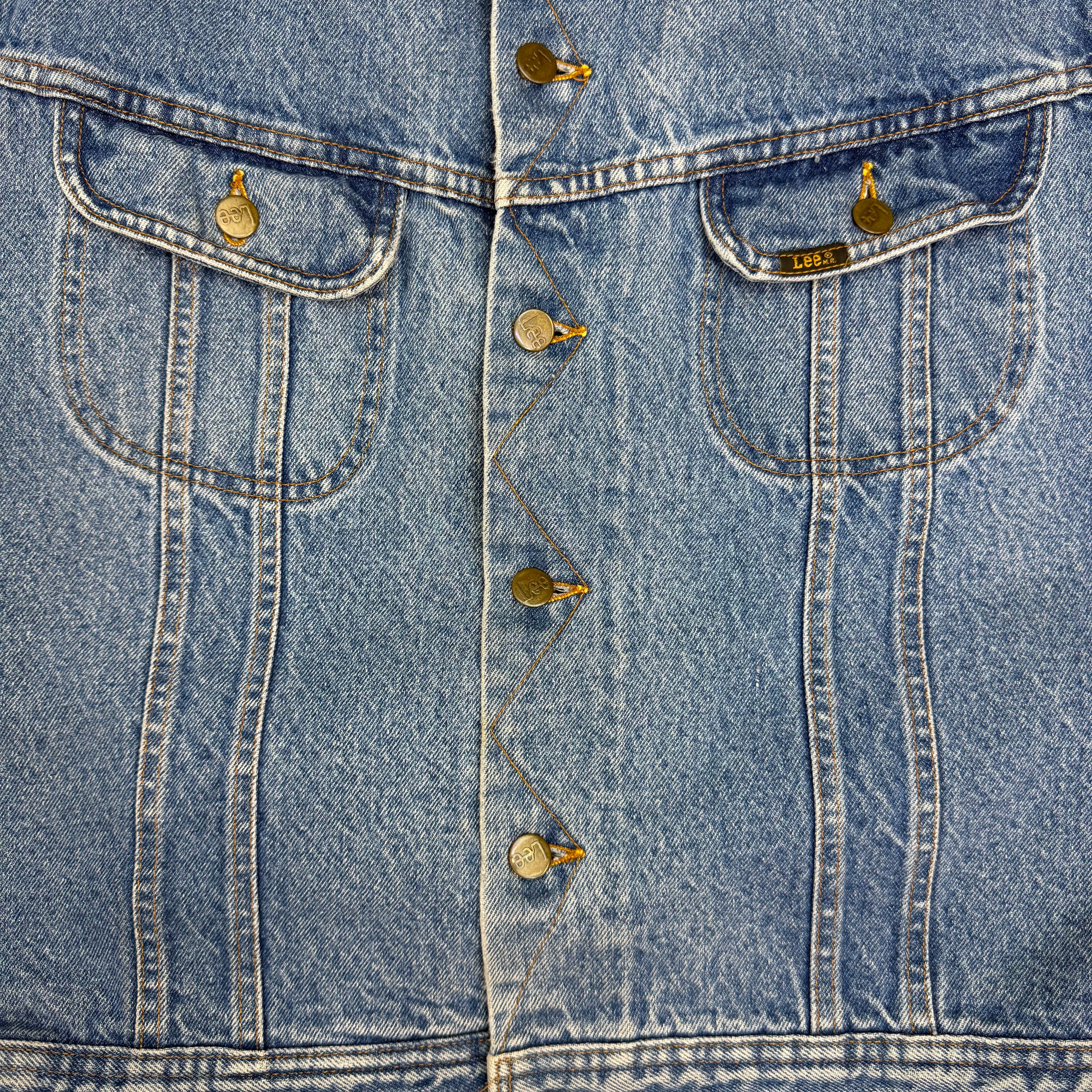 Vintage Lee Storm Rider Denim Trucker Jacket Blue