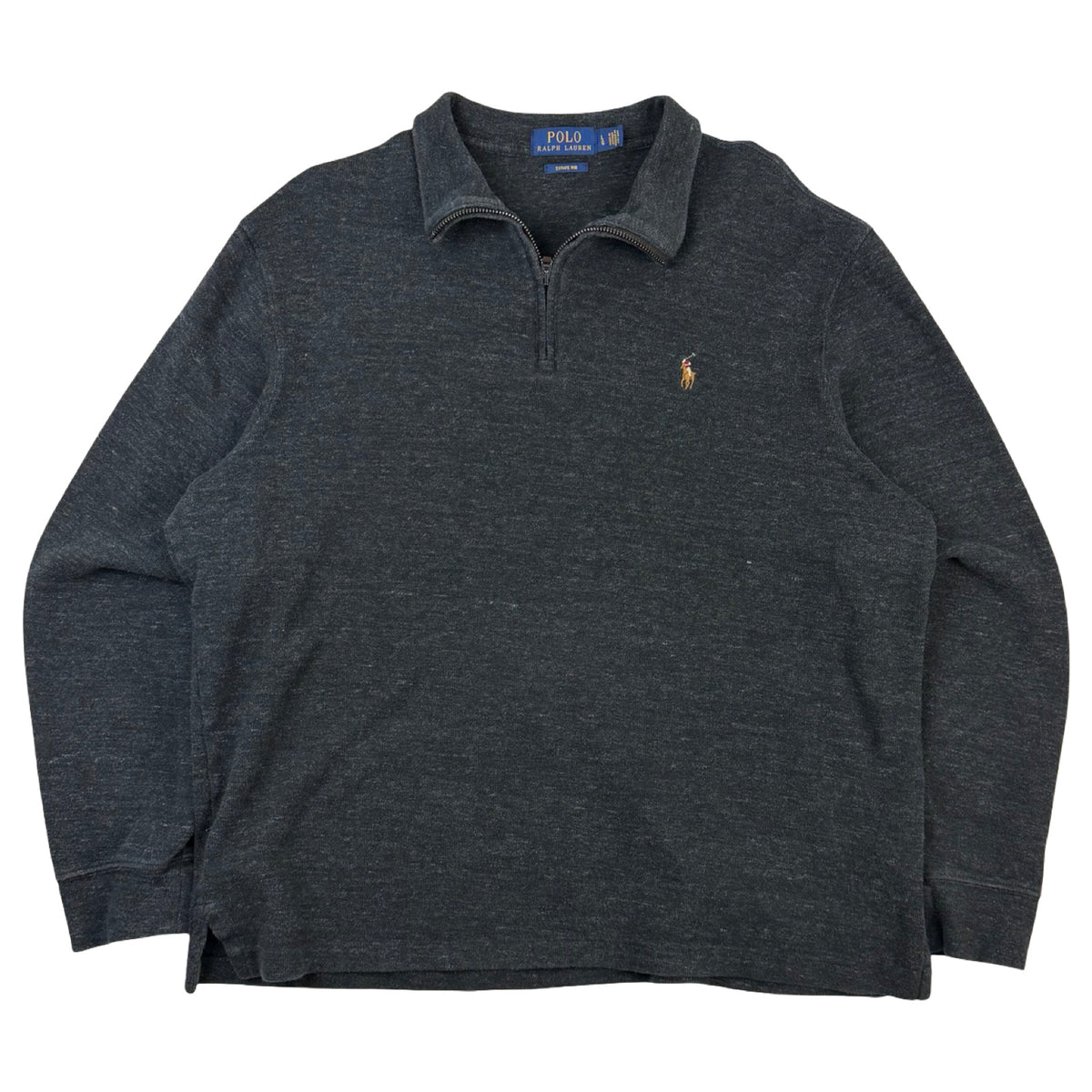Vintage Polo Ralph Lauren Quarter Zip Sweatshirt Dark Grey