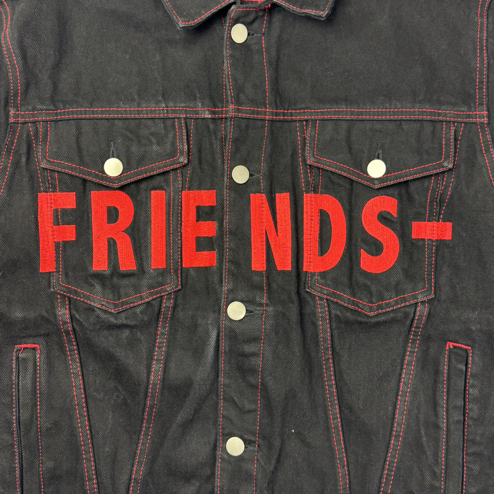 Vlone FRIENDS Denim Trucker Jacket Black