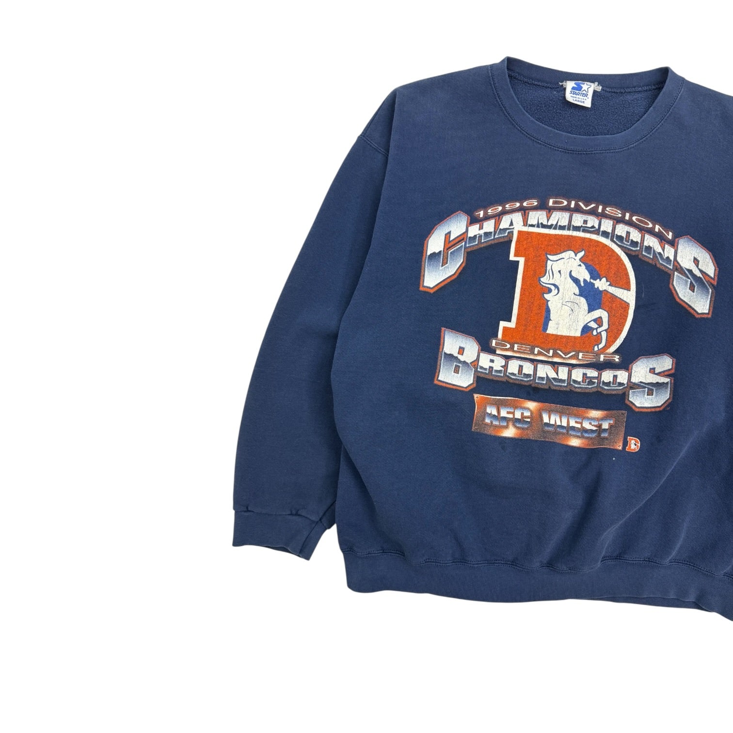 1996 Denver Broncos Div Champions Crewneck Navy