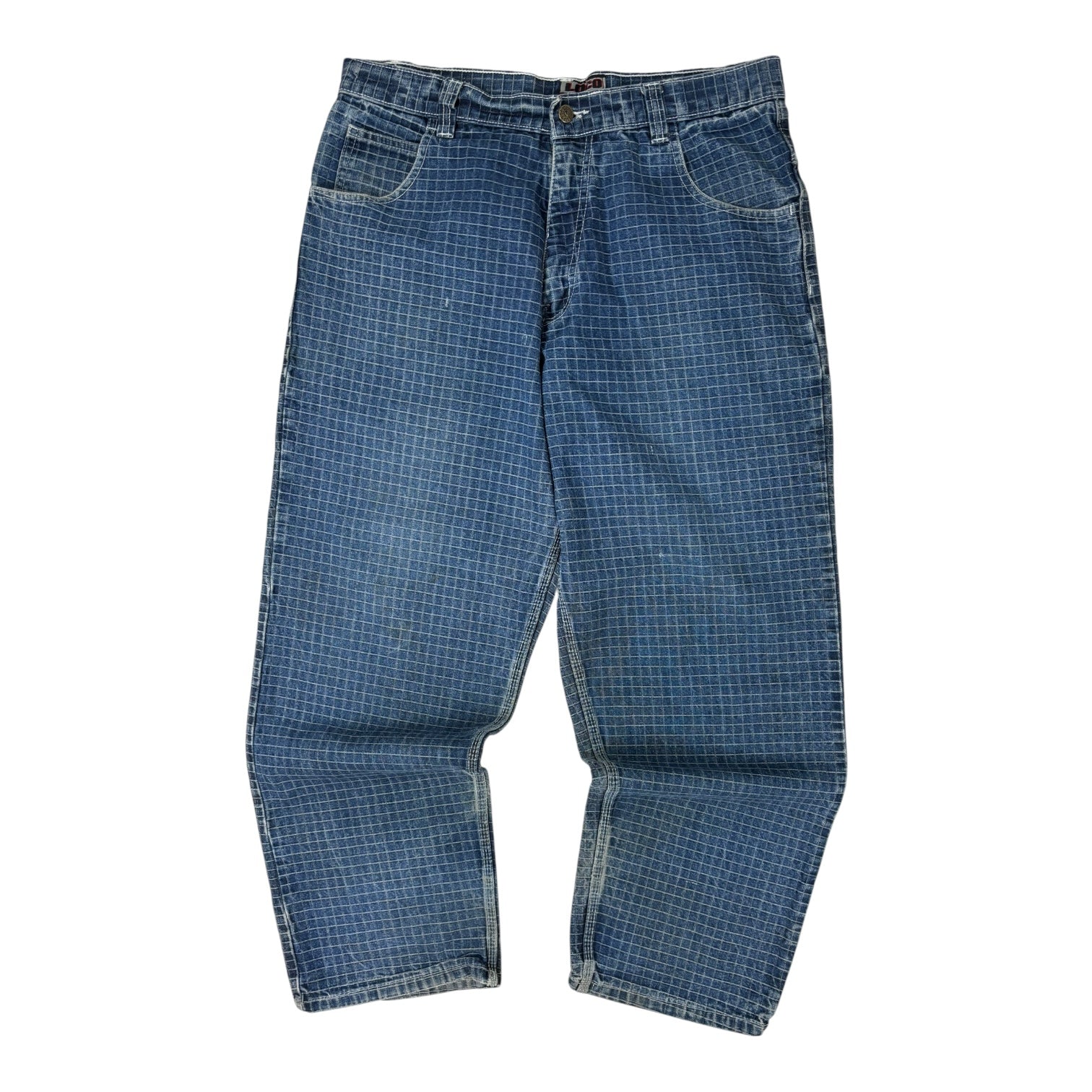 Vintage Y2K Loco Baggy Grid Jeans Medium Wash