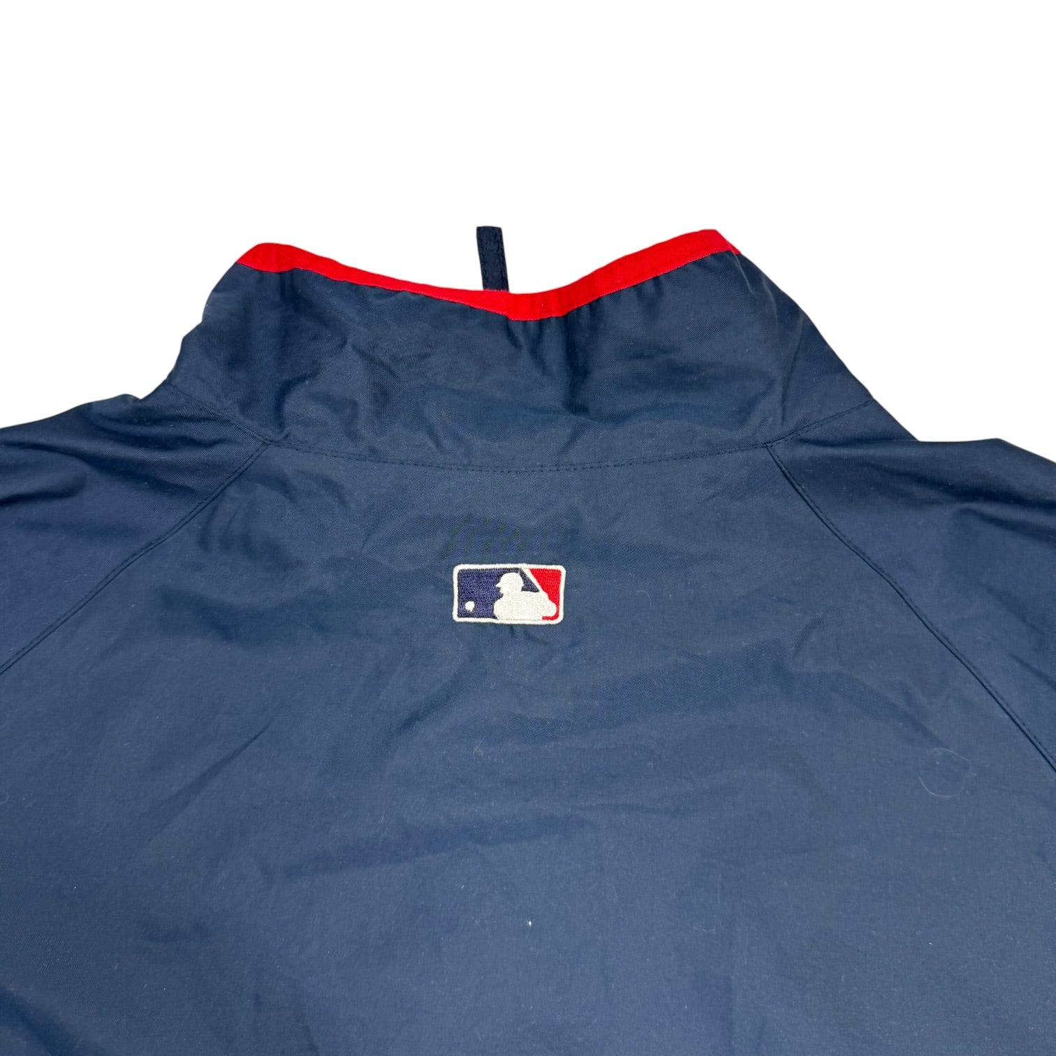 Vintage Majestic Atlanta Braves Quarter Zip Windbreaker Blue/Red
