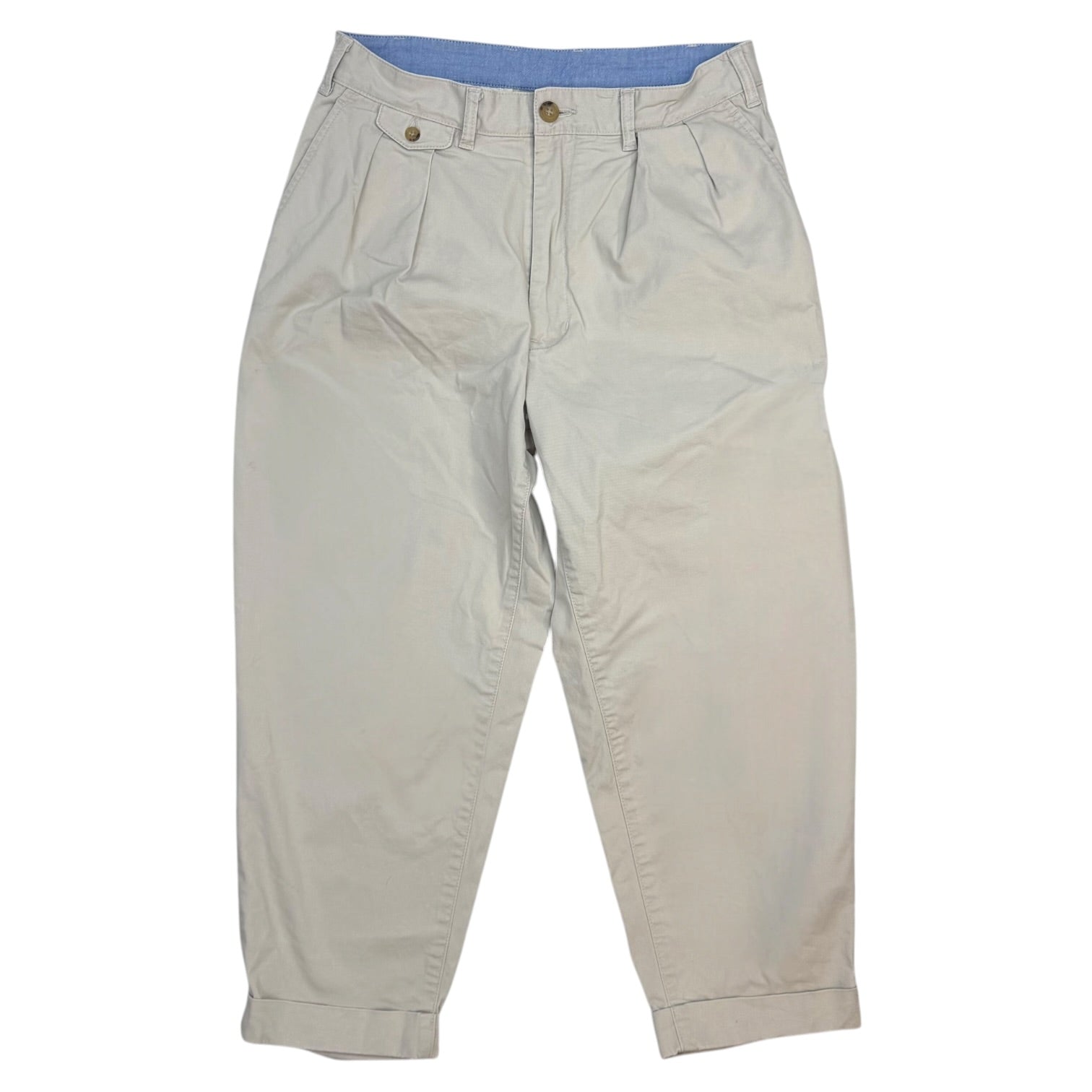 Beams Plus 2-Pleat Tapered Chino Trousers Cement Beige