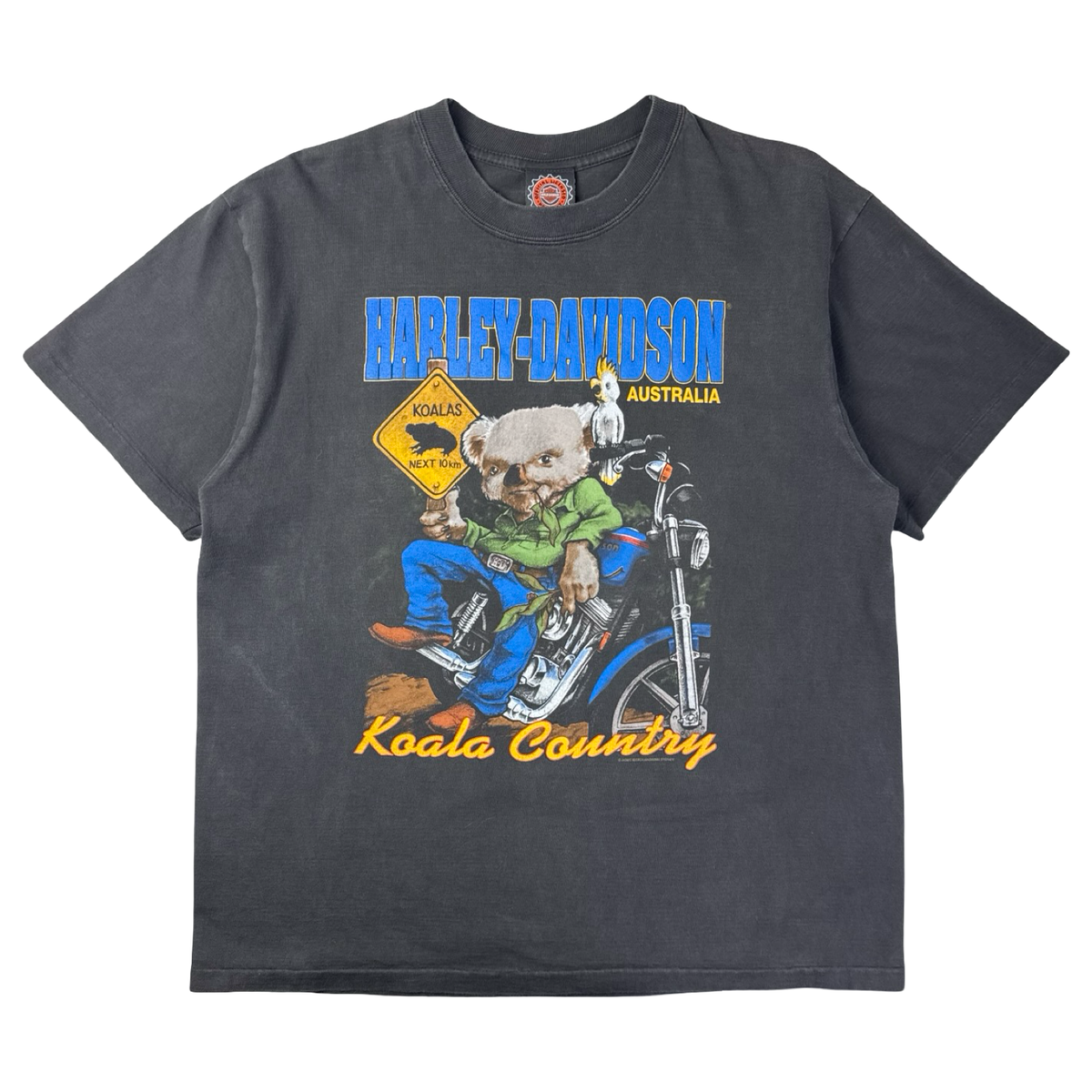 1996 Harley Davidson Koala Coutry Australia T-Shirt Faded Black