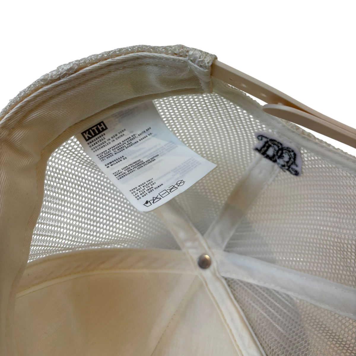 SS25 Kith x Wilson Polyfoam Nolan Trucker Hat White