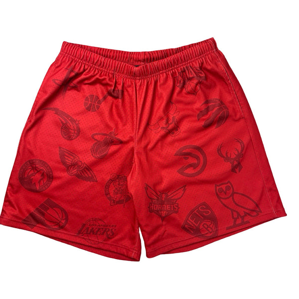 OVO X NBA Team Icons Mesh Shorts Red