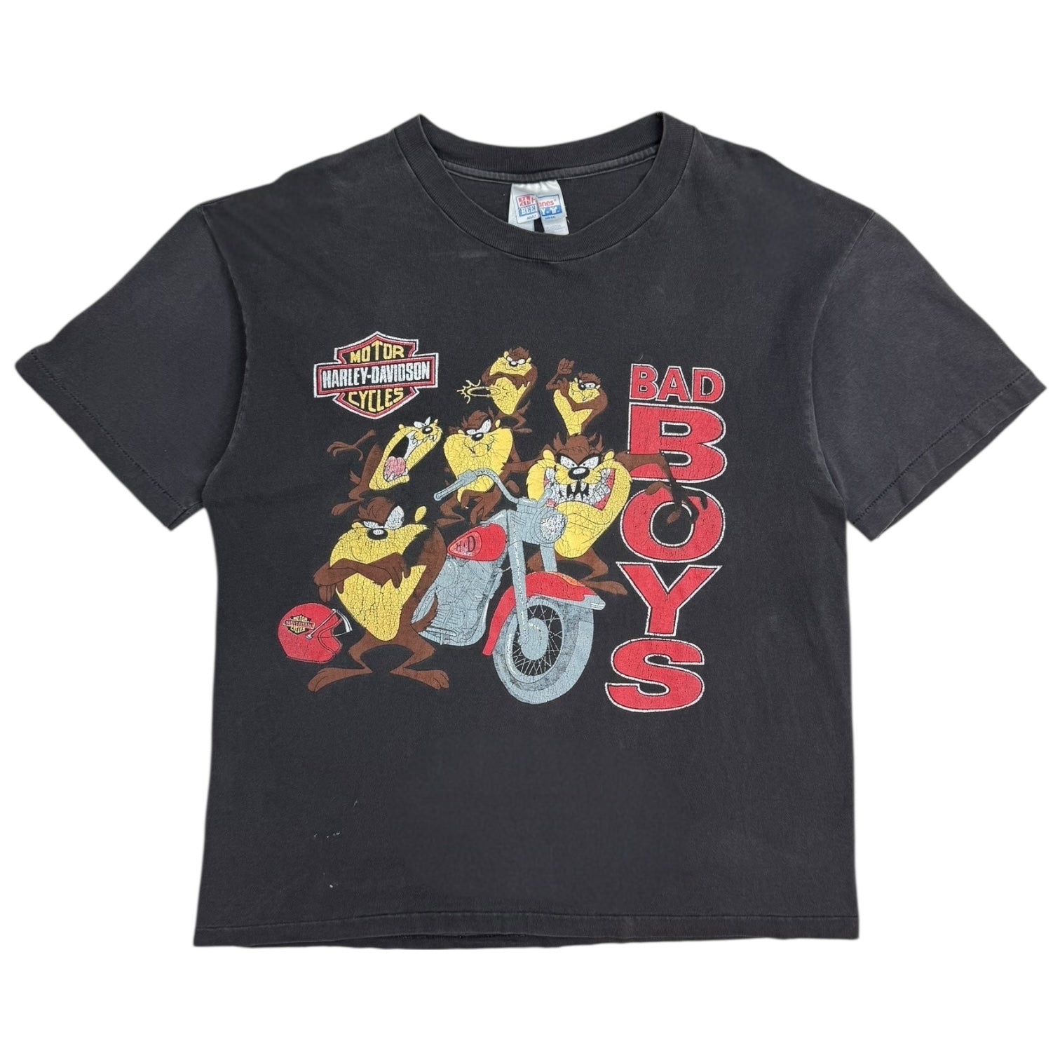 Vintage Harley Davidson Tazmanian Devil ‘Bad Boys’ Tee Faded Black