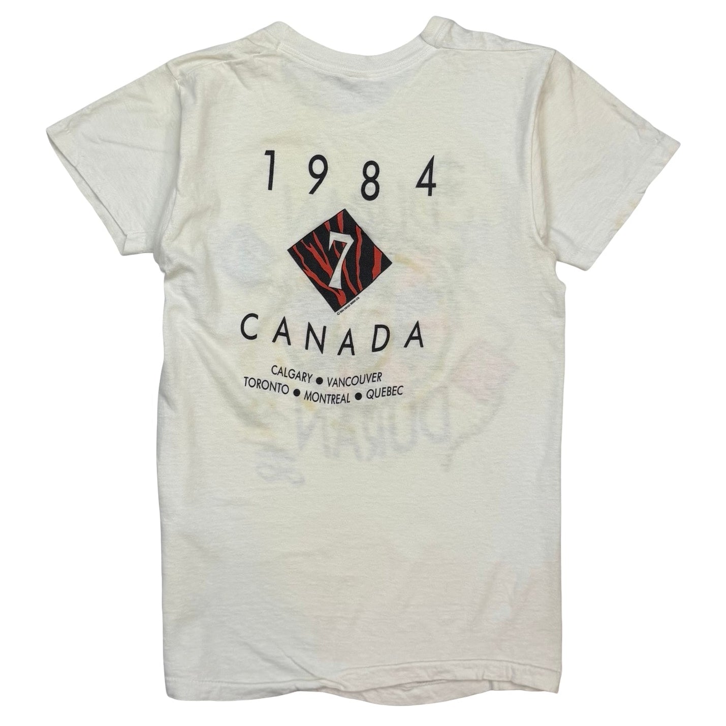 1984 Duran Duran Seven And The Ragged Tiger Tour Tee White