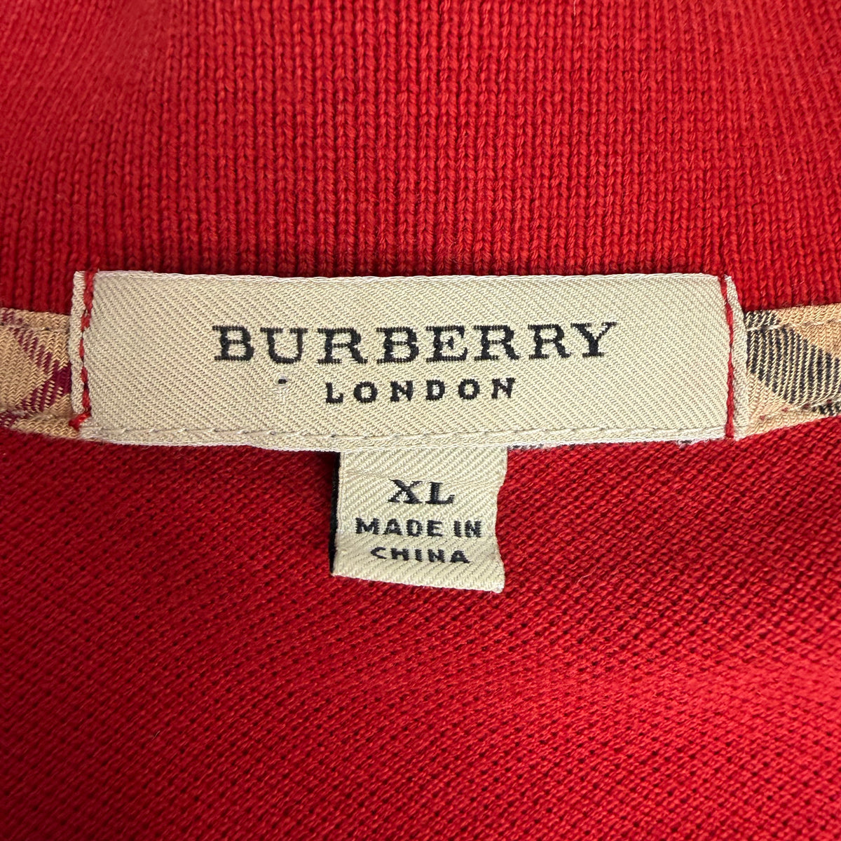Vintage Burberry London Polo Red