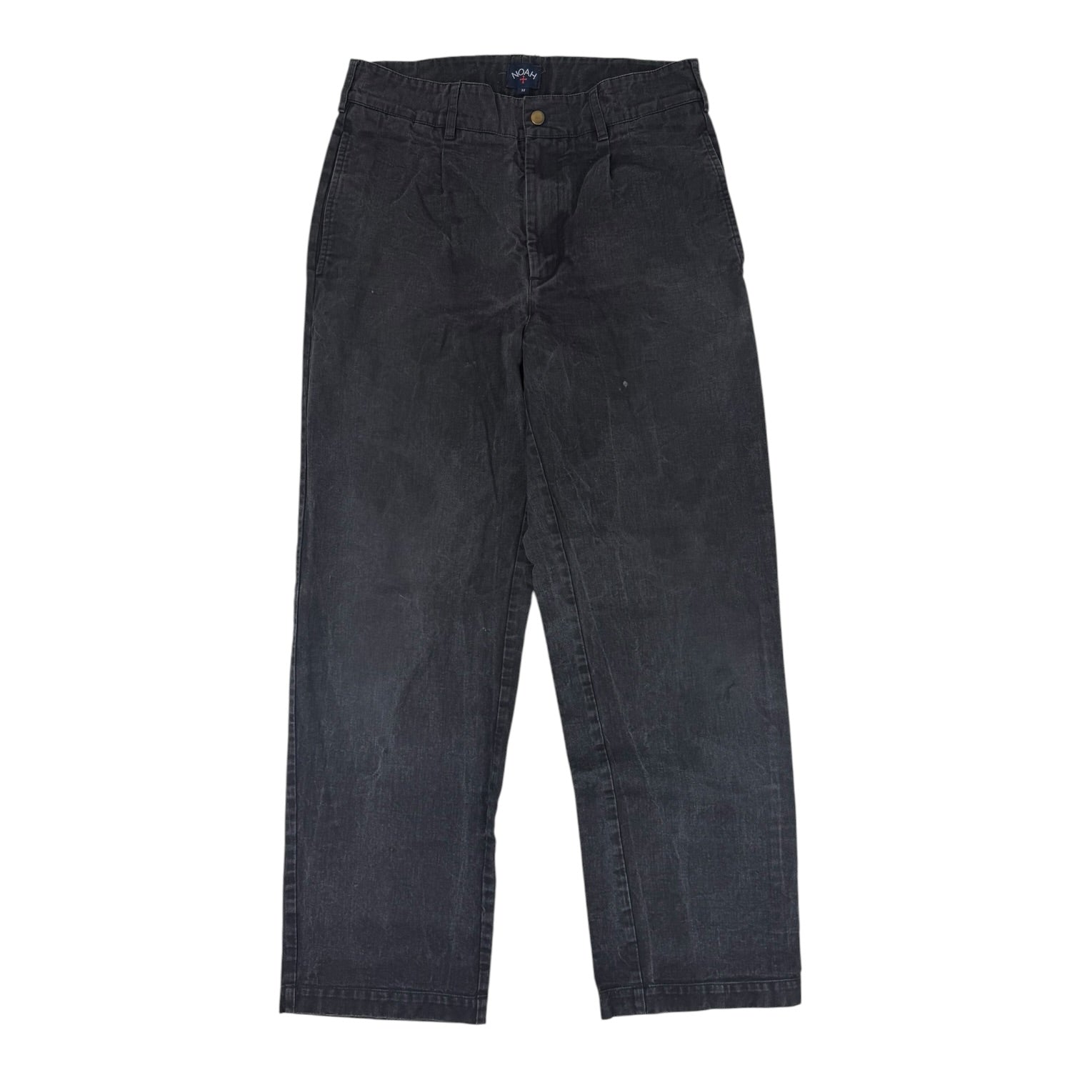 Noah NYC Single-Pleated Washed Cotton-Twill Trousers Washed Black
