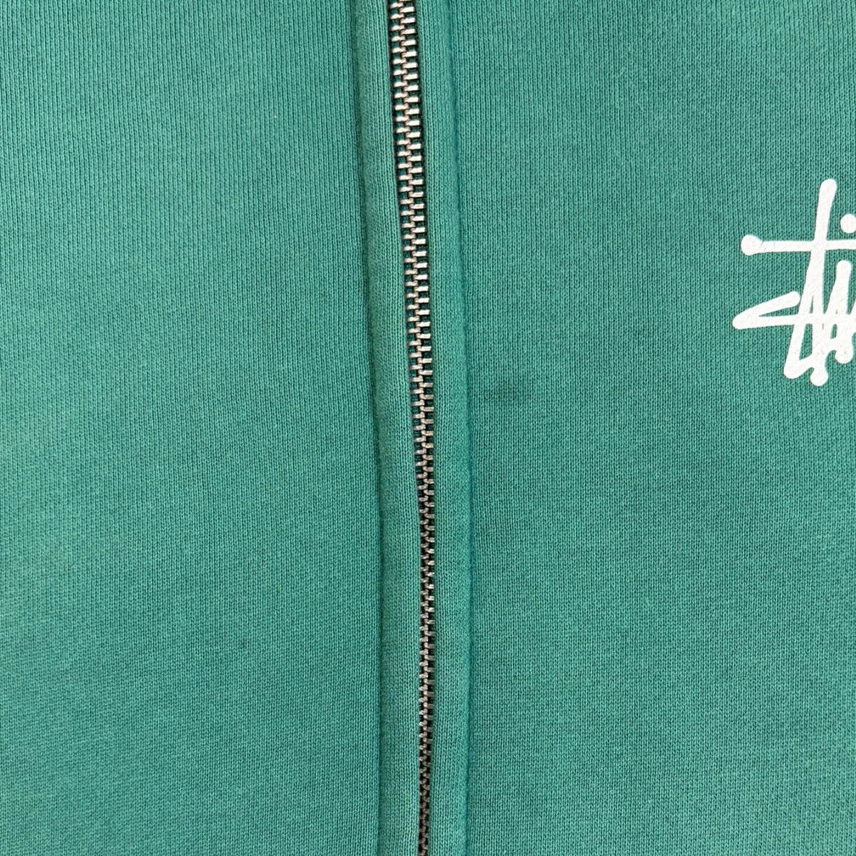 Stussy Basic Zip-Up Hoodie Green