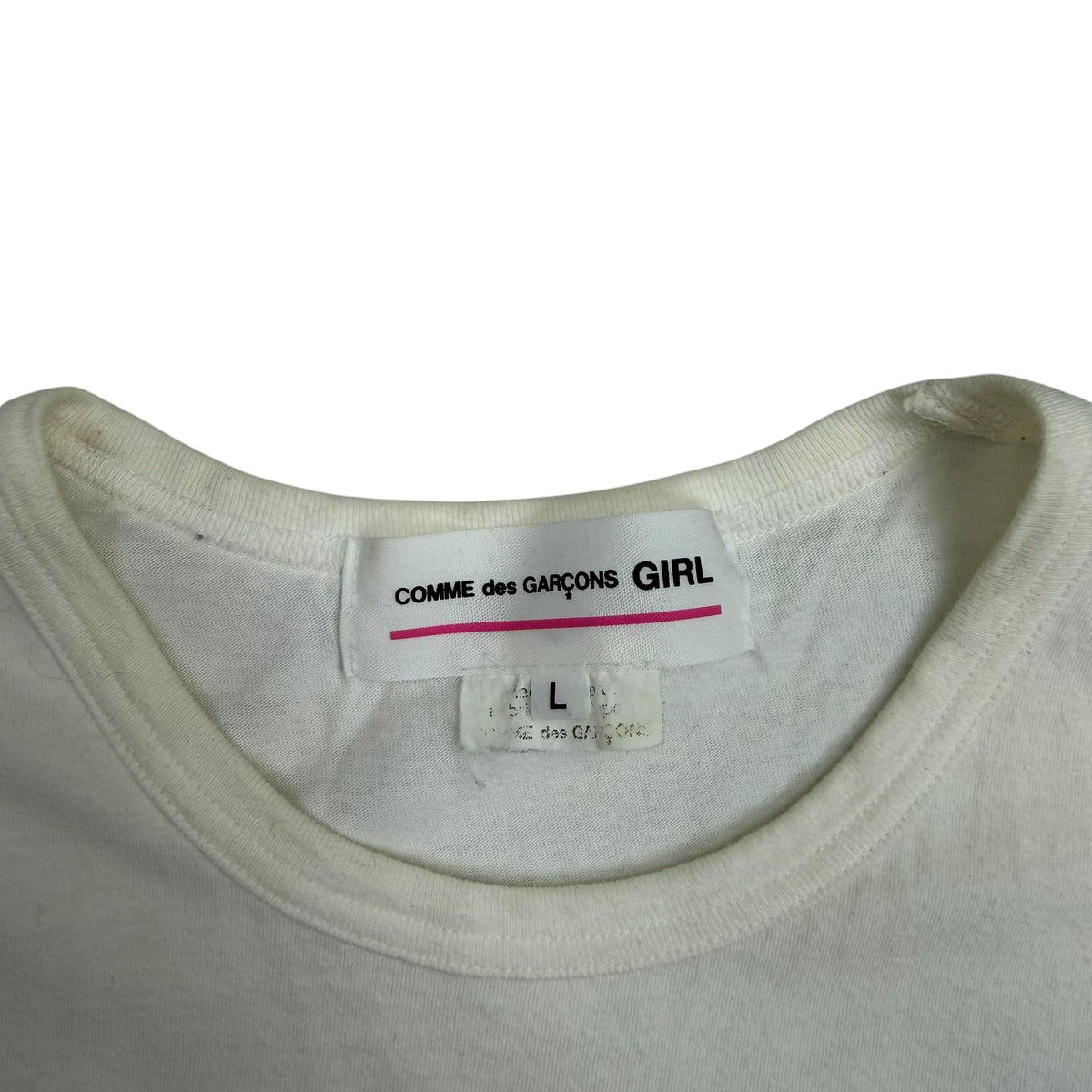 (W) Comme Des Garçons Girl Polka Dot Ruffle Tee White