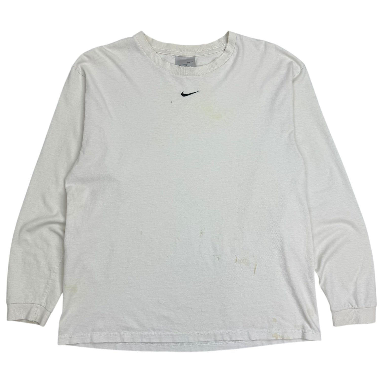 Vintage Nike Centre Swoosh L/S Tee White