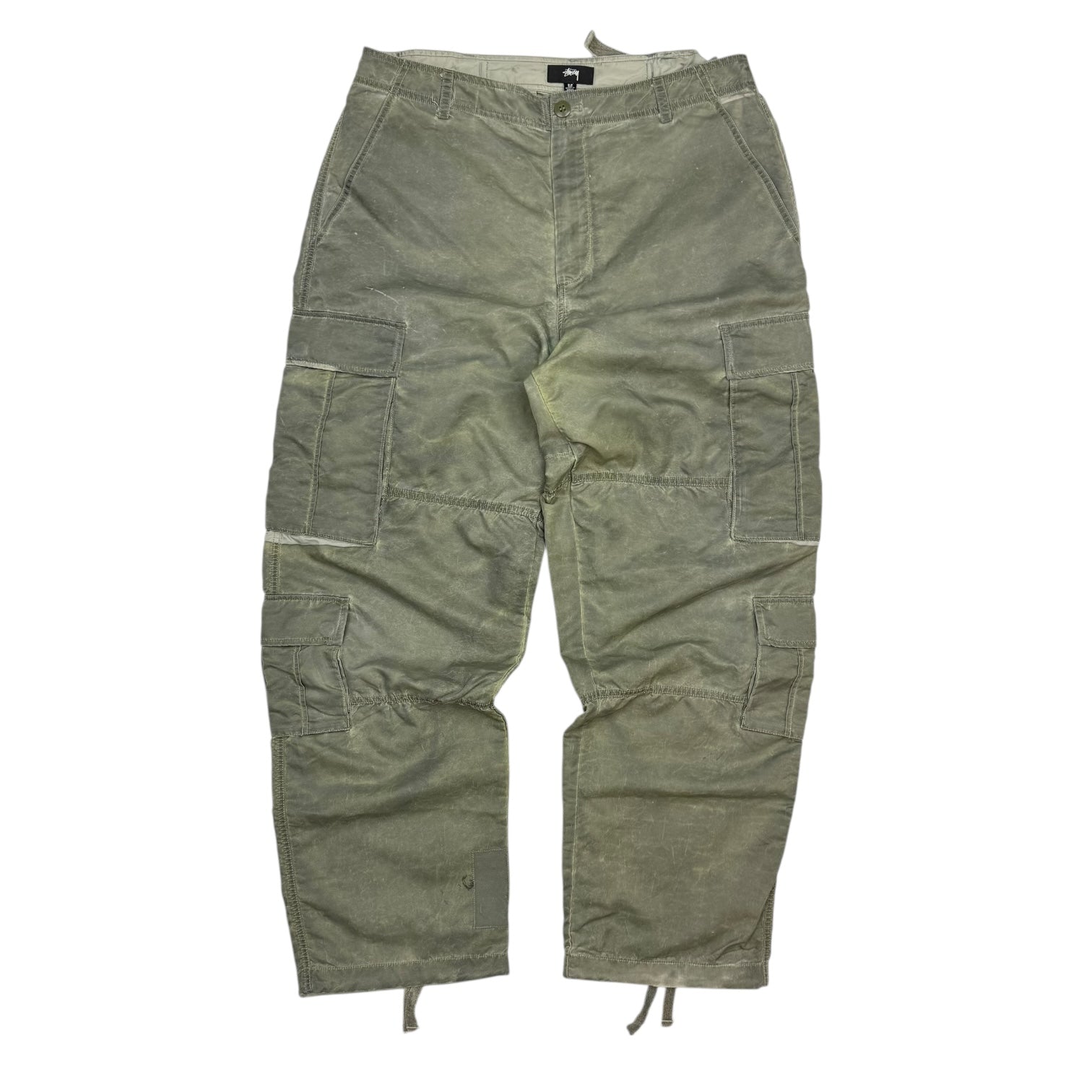 Stussy Dyed Nylon Surplus Cargo Pants Green