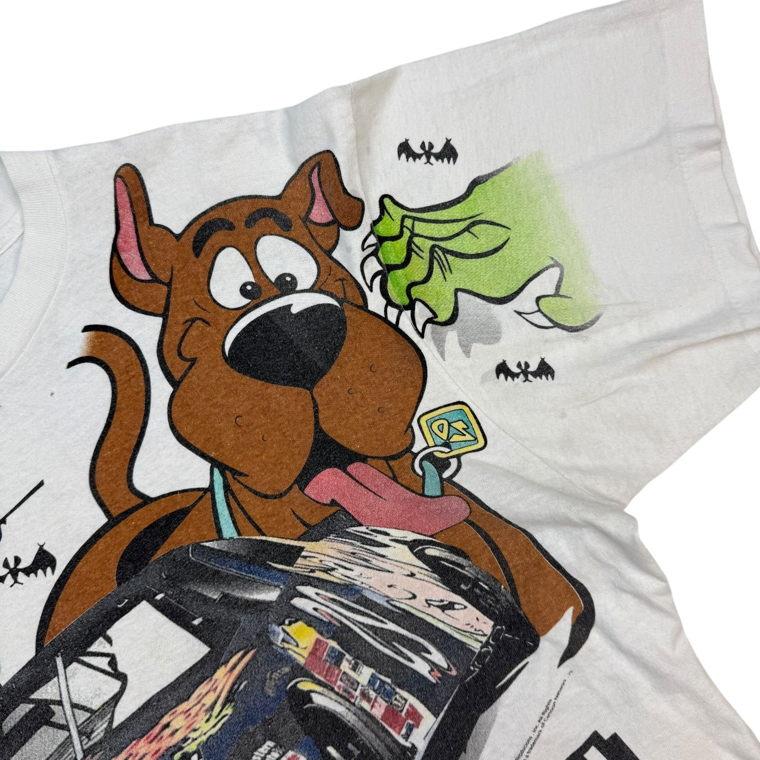 1996 NASCAR Cartoon Network Scooby Doo AOP Tee White