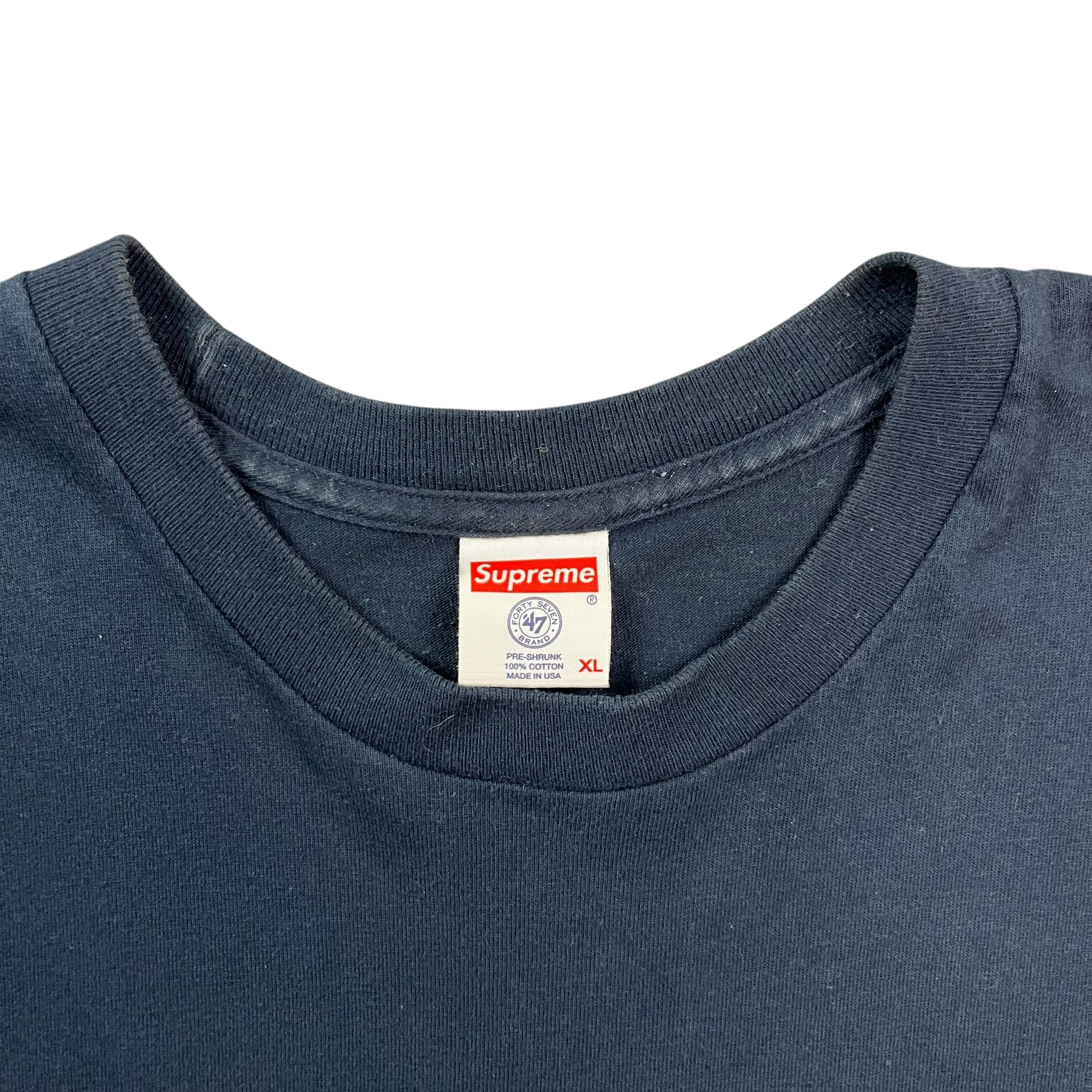 Supreme New York Yankees Box Logo Tee Navy Blue