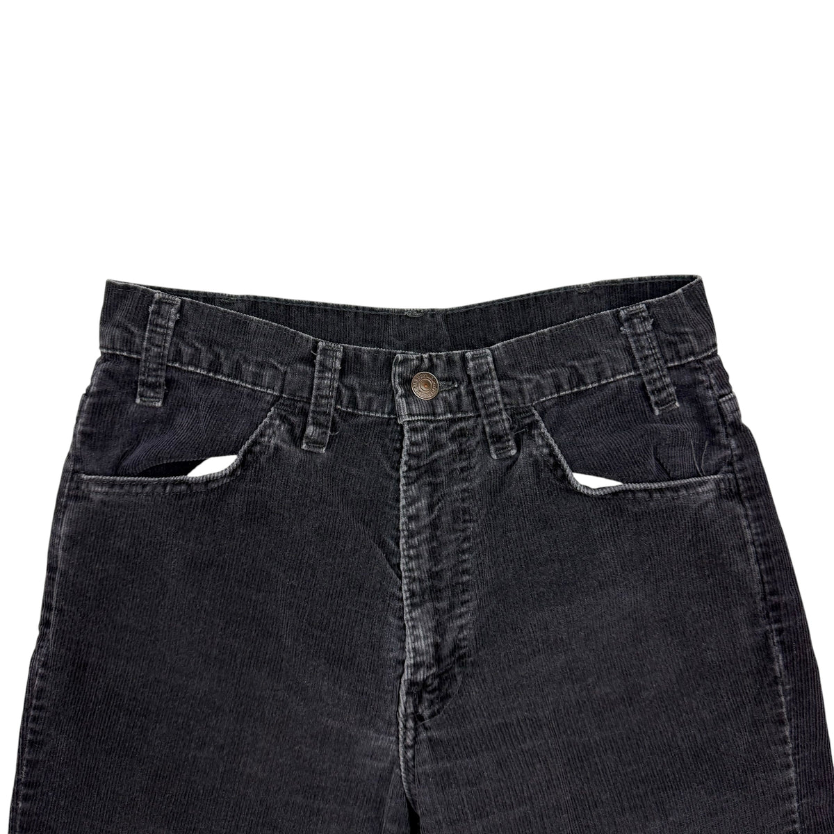 (W) Vintage Levi’s Corduroy White Tab Flared Jeans Black