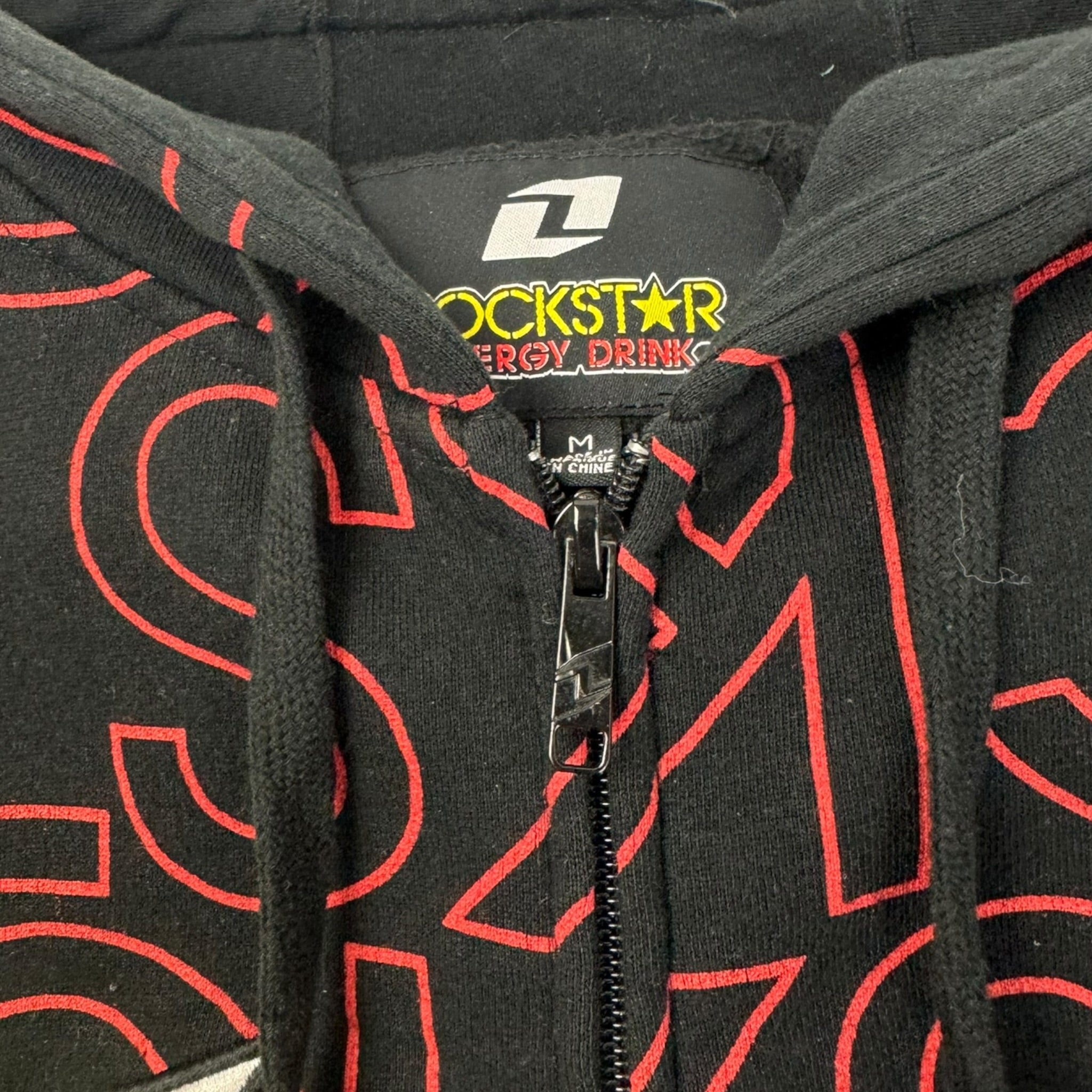 Y2K Rockstar Energy All Over Print Zip Up Hoodie