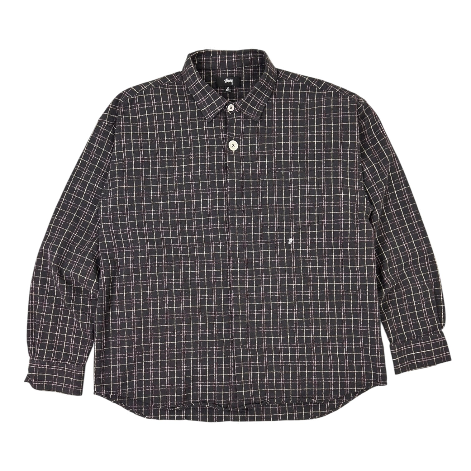 Stussy Big Button Plaid Long Sleeve Shirt