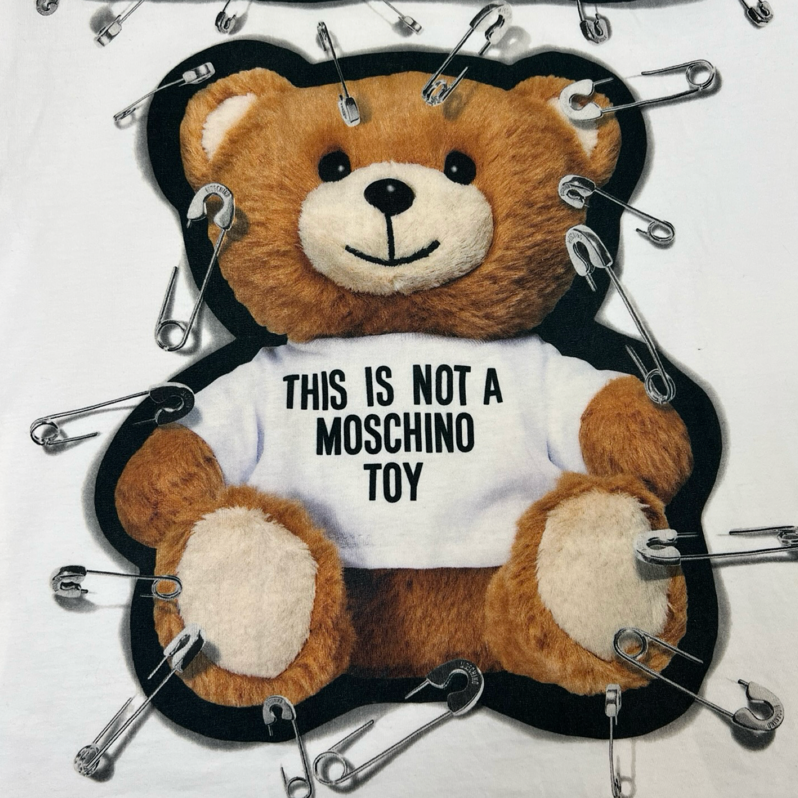 (W) Moschino Cotton Teddy Bear Fitted T-Shirt White