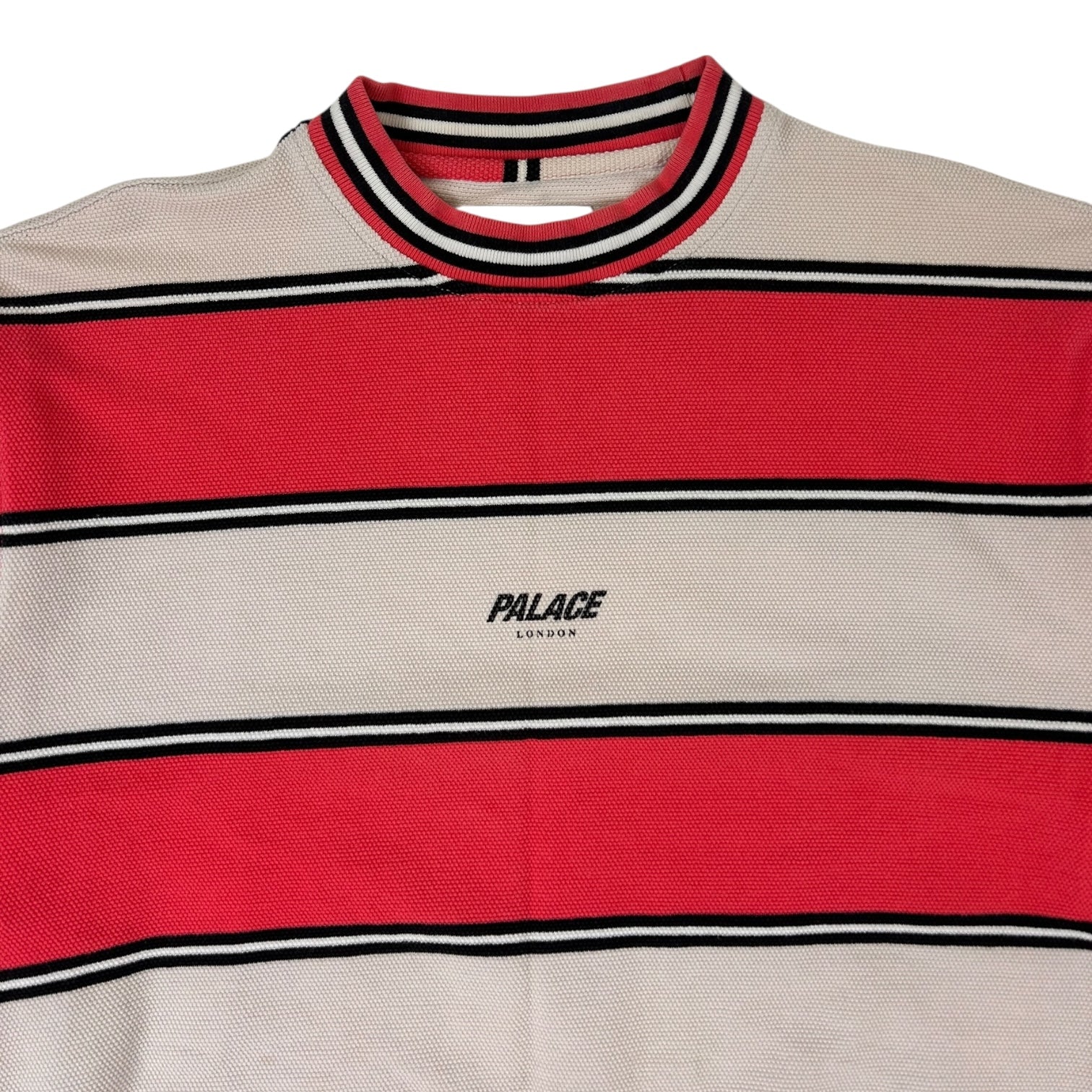 Palace Dialer Striped Crewneck Red/White