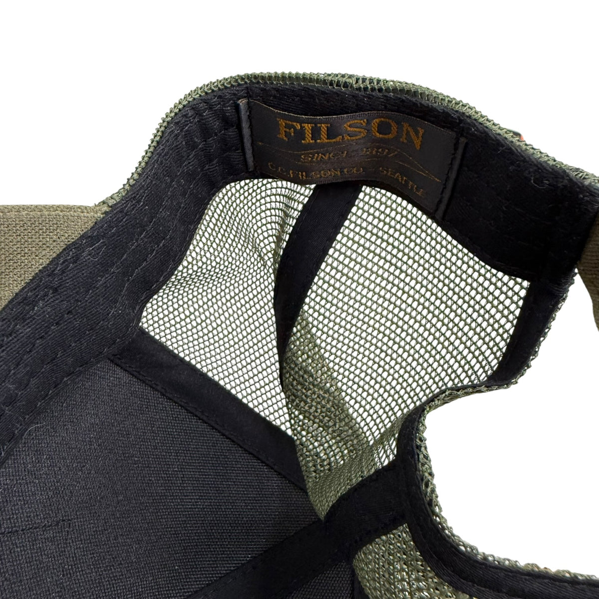 Vintage Filson Scenic Waxed Logger Mesh Hat Otter Green