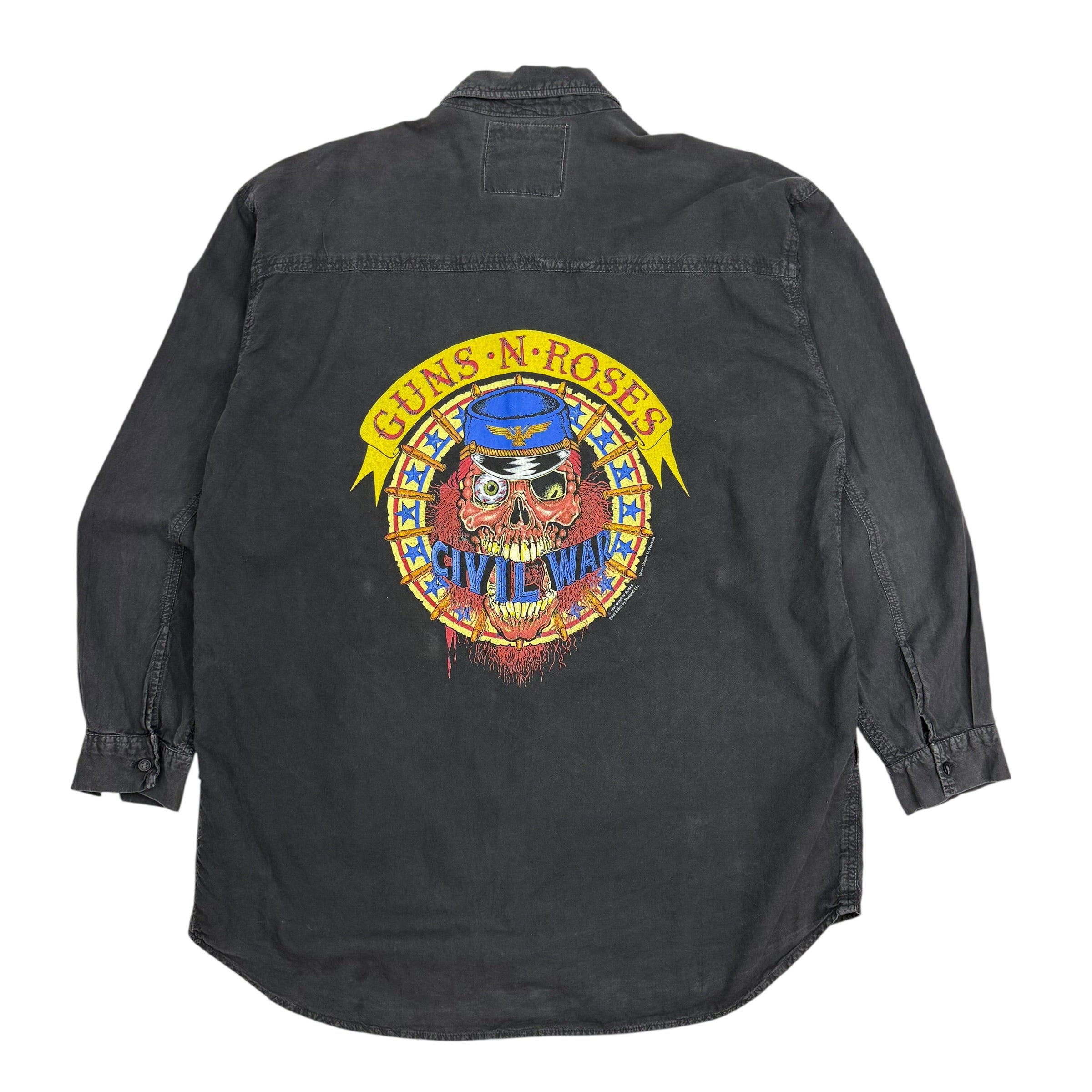 1991 Guns N Roses Civil War Button Up Shirt Black