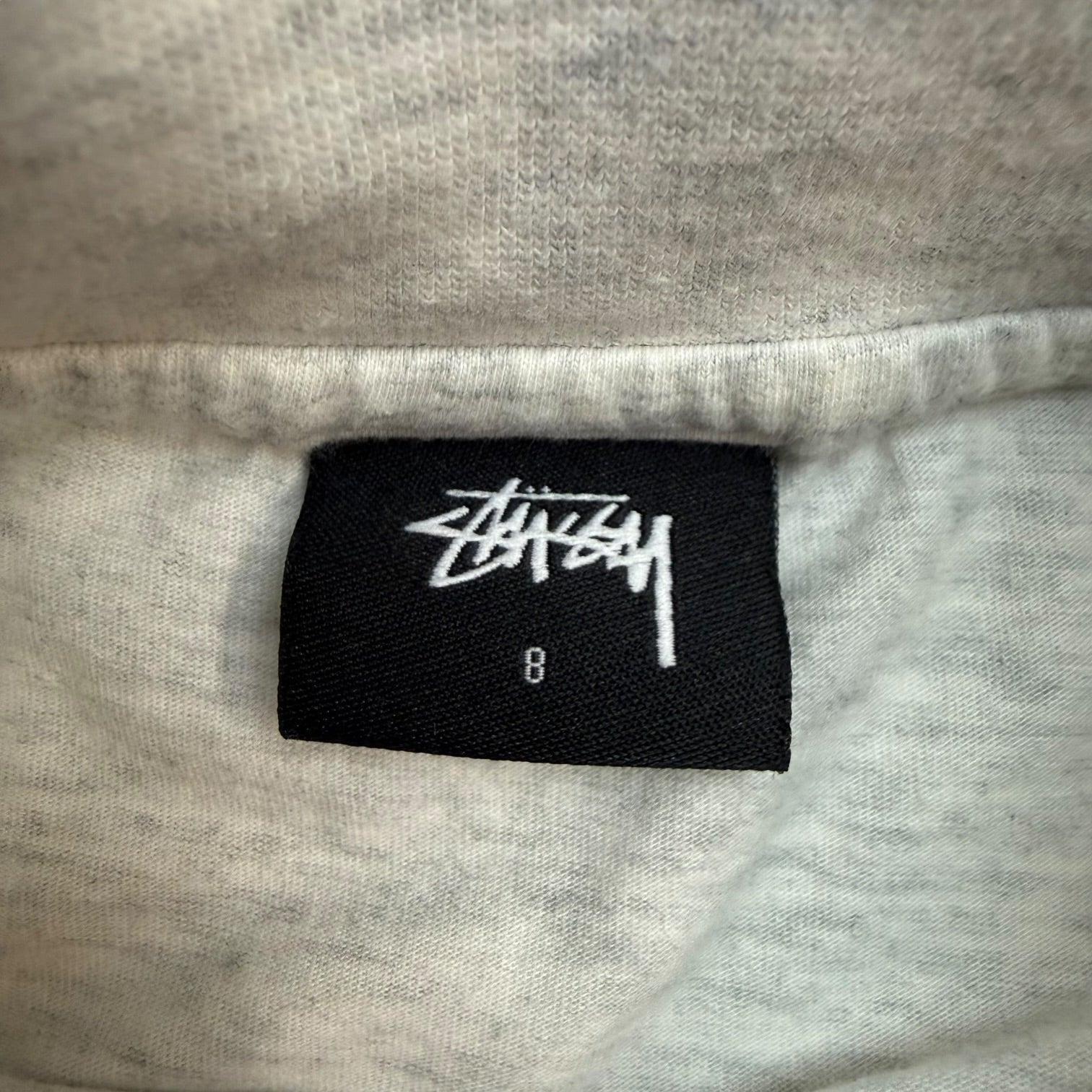 (W) Stussy Juno Boxy Mock Neck Crop Tee Heather Grey