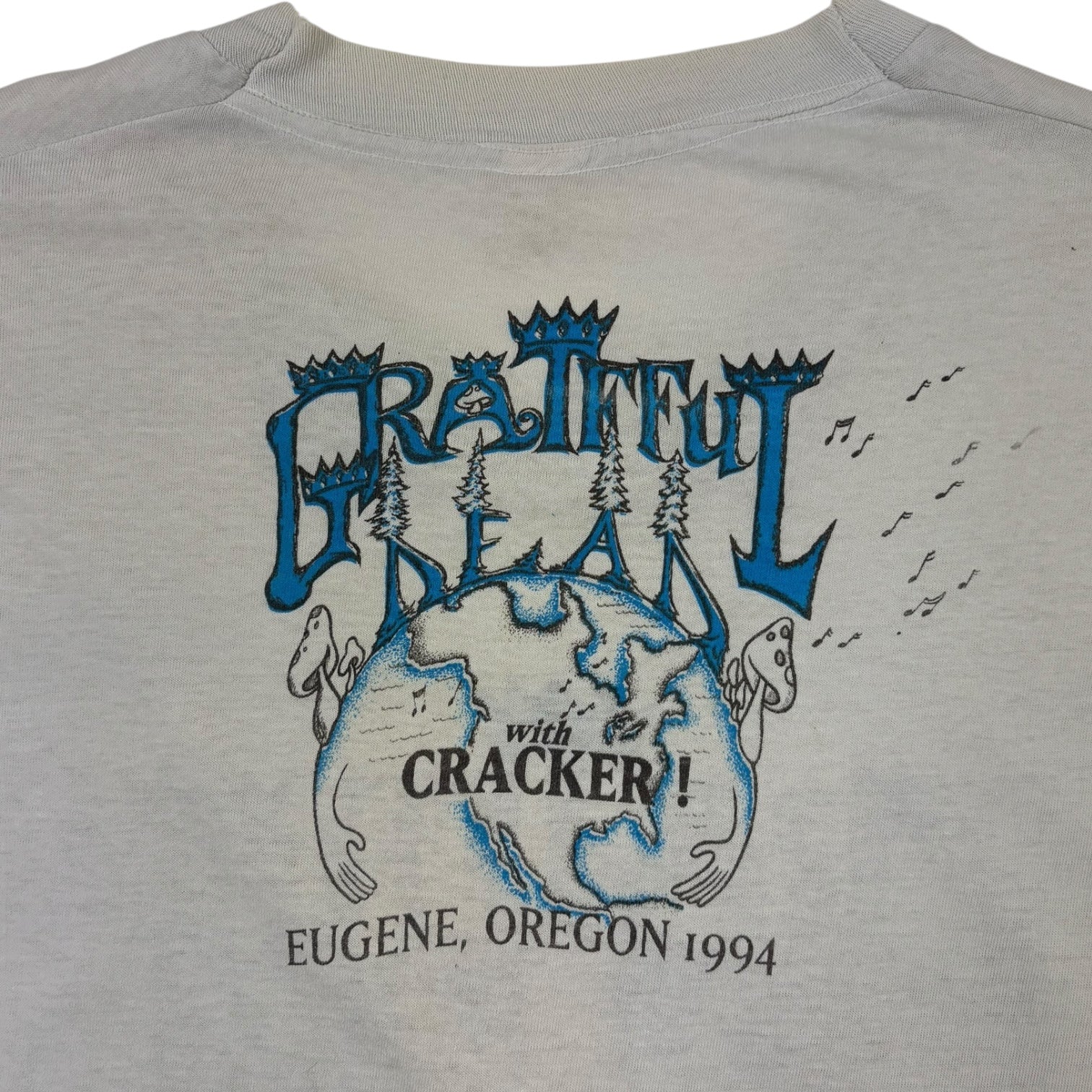 Vintage 1994 Grateful Dead with Cracker Eugene, OR Parking Lot Tour T-Shirt White