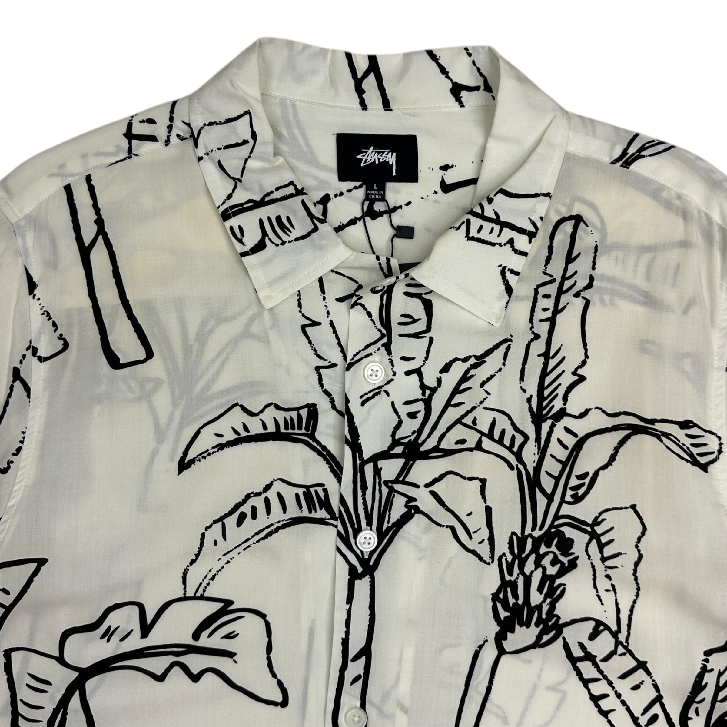 Stussy Banana Tree Button Up Shirt Off-White