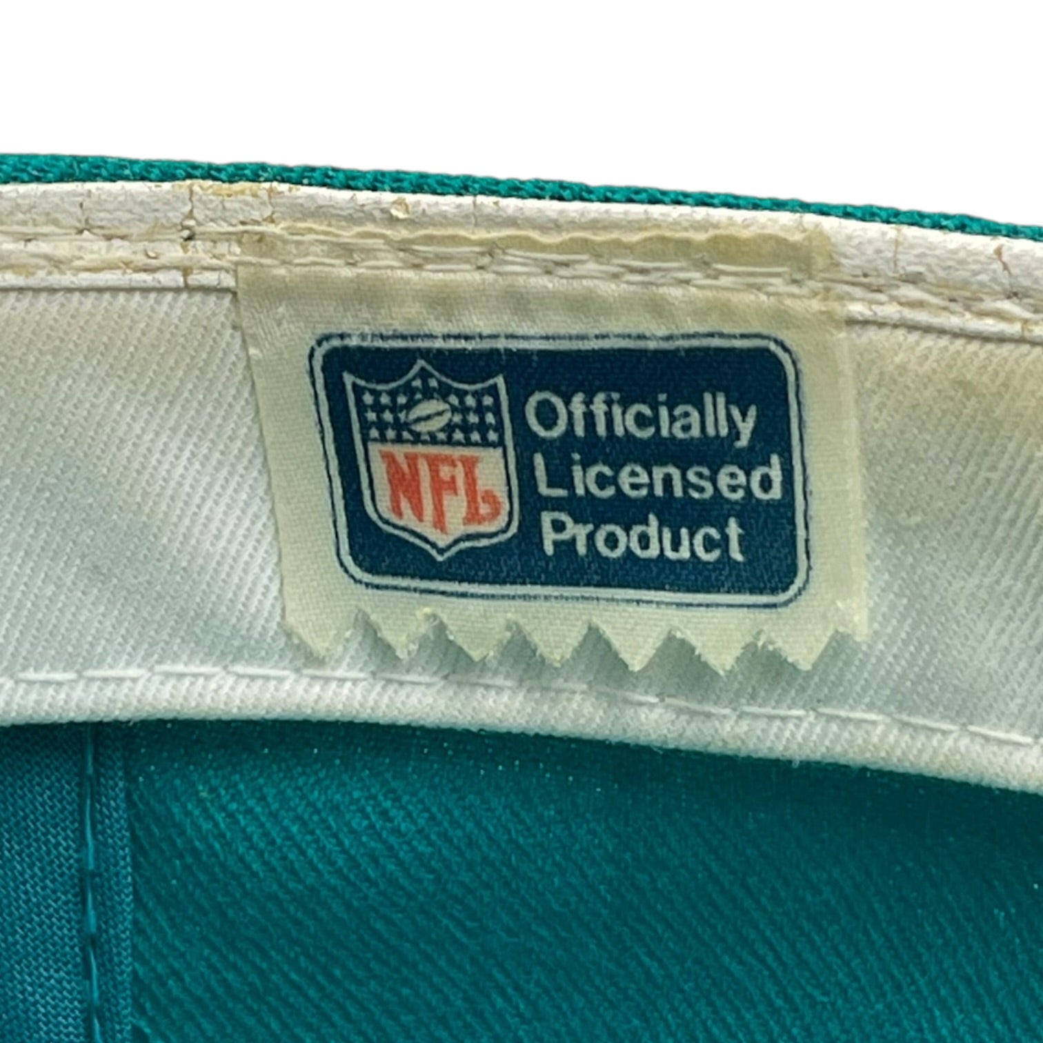 Vintage Miami Dolphins Double Line Script Fitted Hat Teal