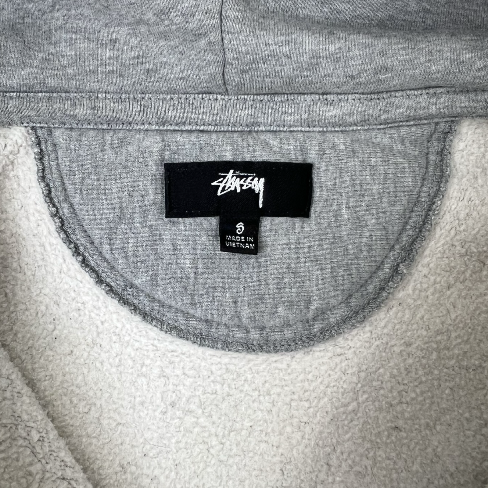 Stussy Stock Logo Full Zip Hoodie Grey