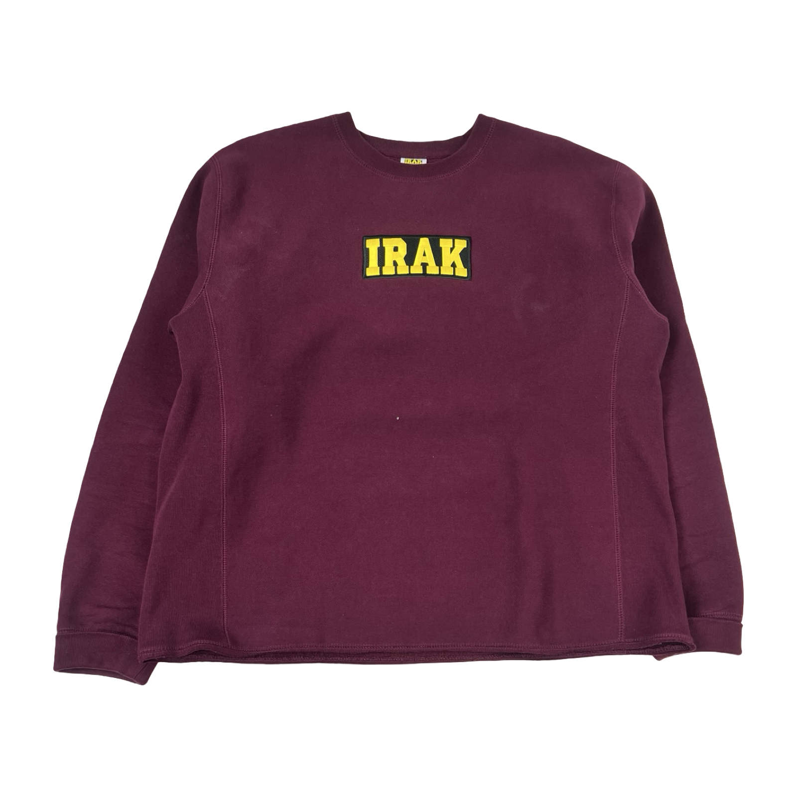 IRAK NYC Box Logo Crewneck Sweatshirt Maroon