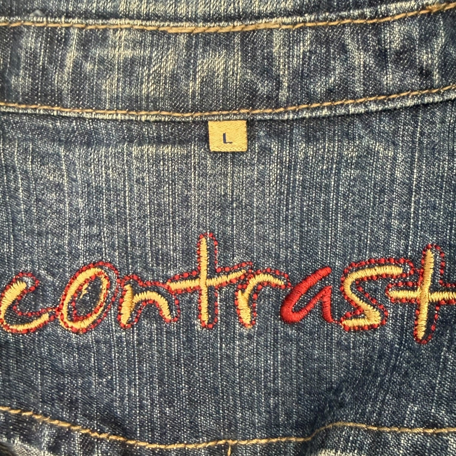 (W) Vintage Contrast Denim Jacket Medium Wash