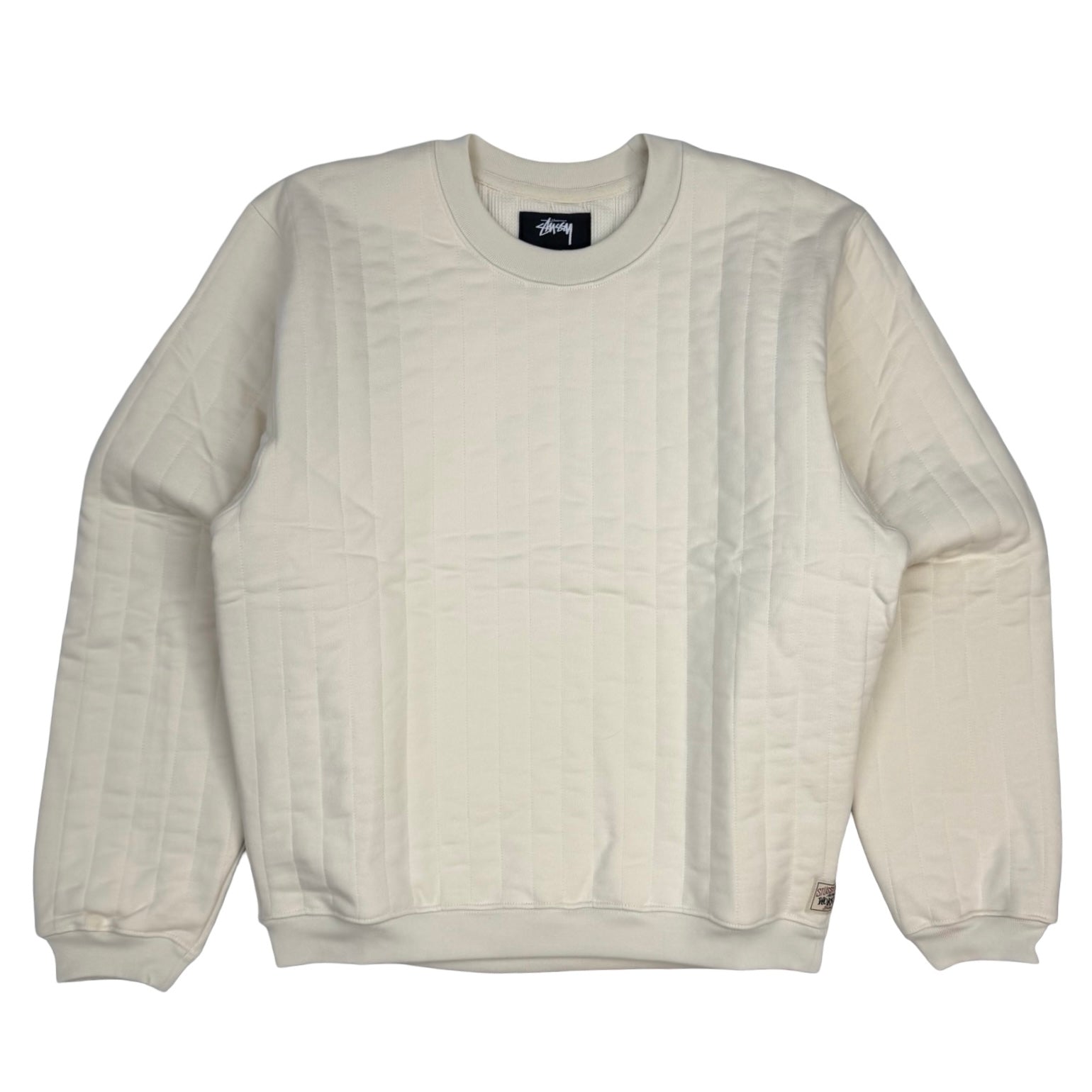 Stussy Vertical Quilt Crewneck Ivory
