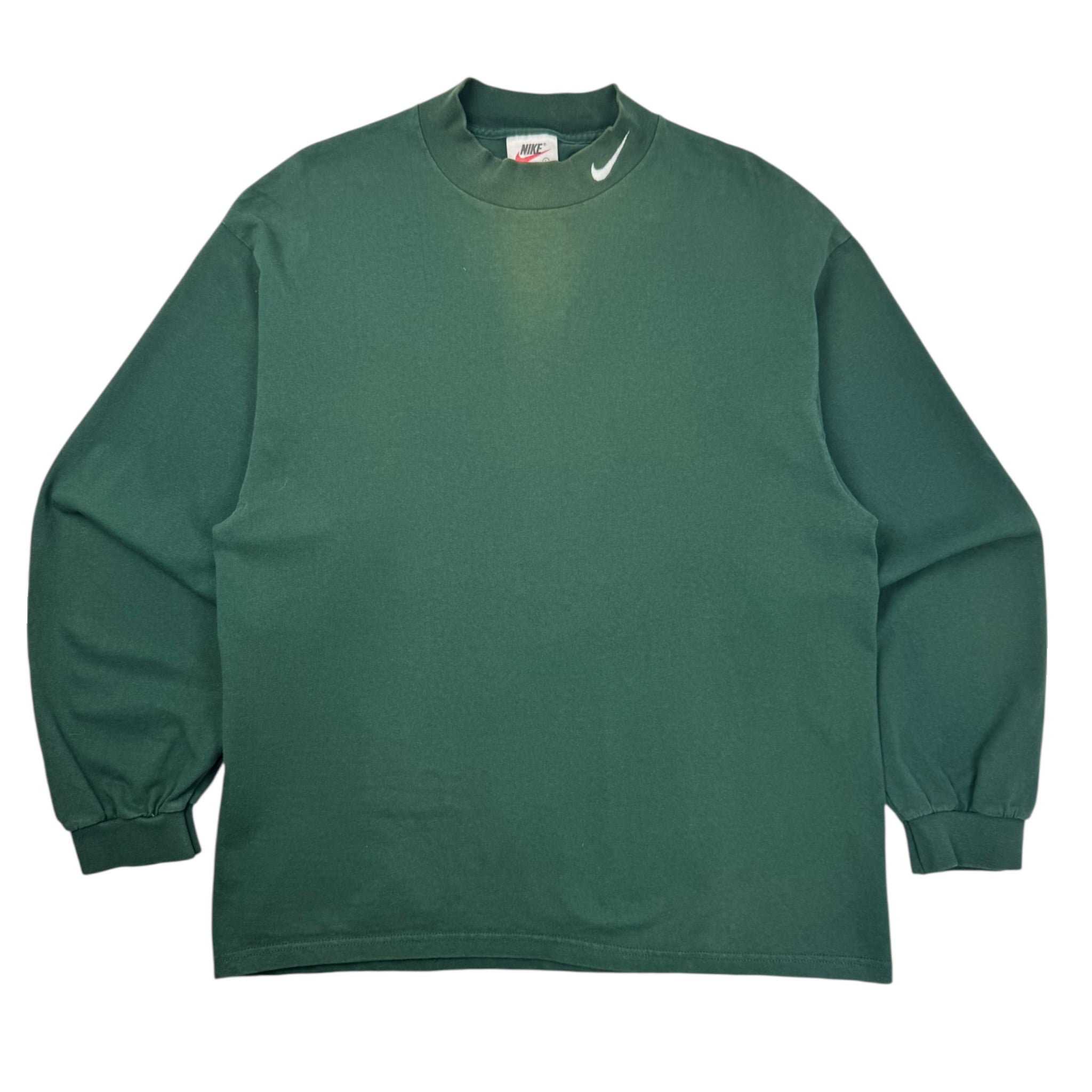 Vintage 90s Nike Mock Neck Shirt Green