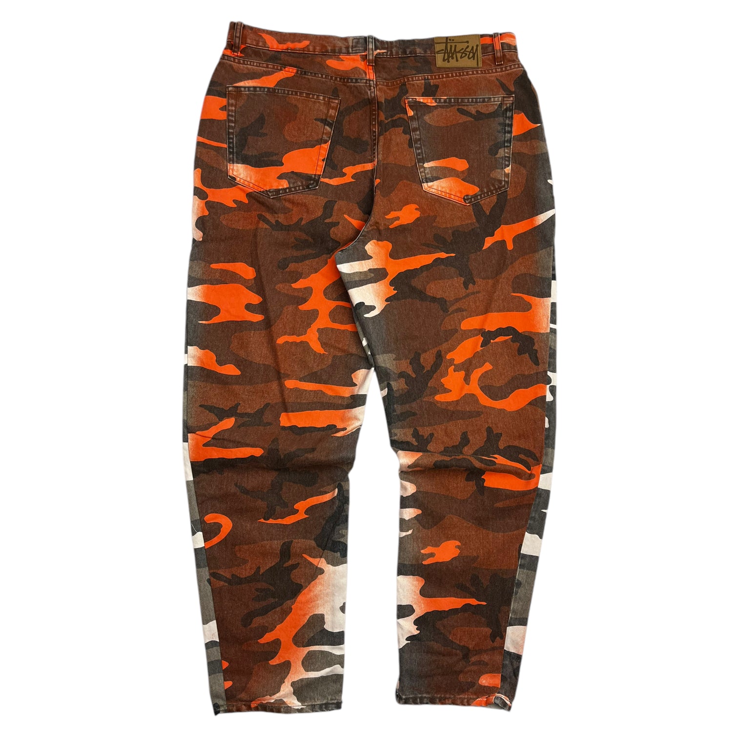 Stussy Spray Dye Big Ol' Jeans Orange Camo