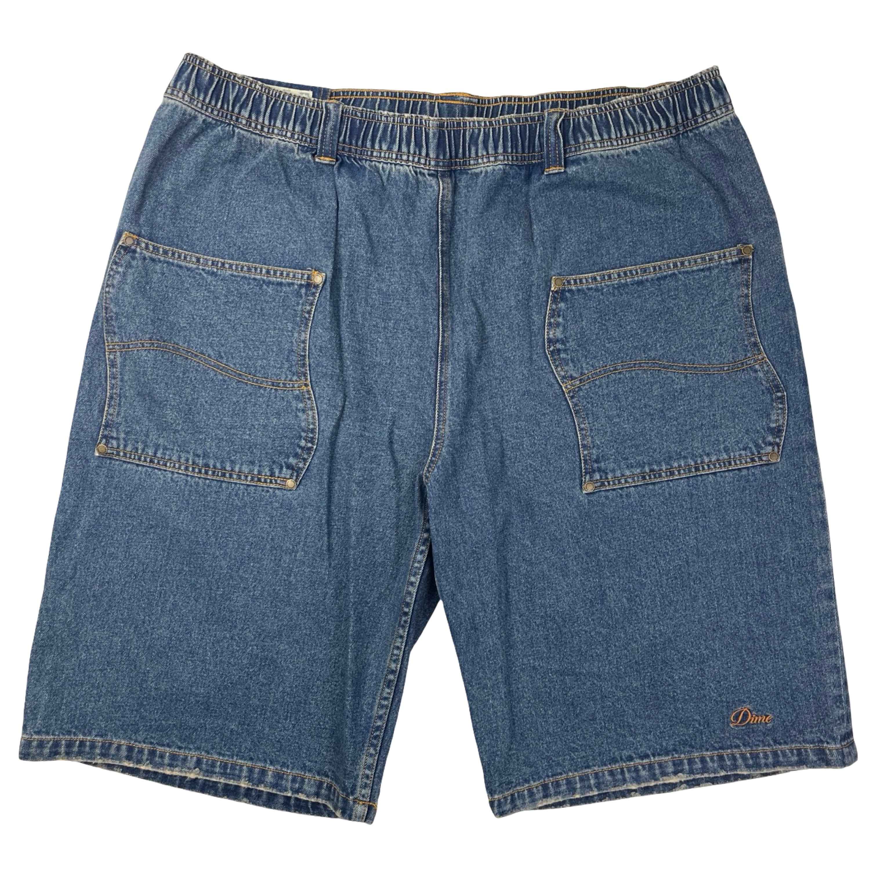 Dime Reverse Denim Shorts Washed Blue