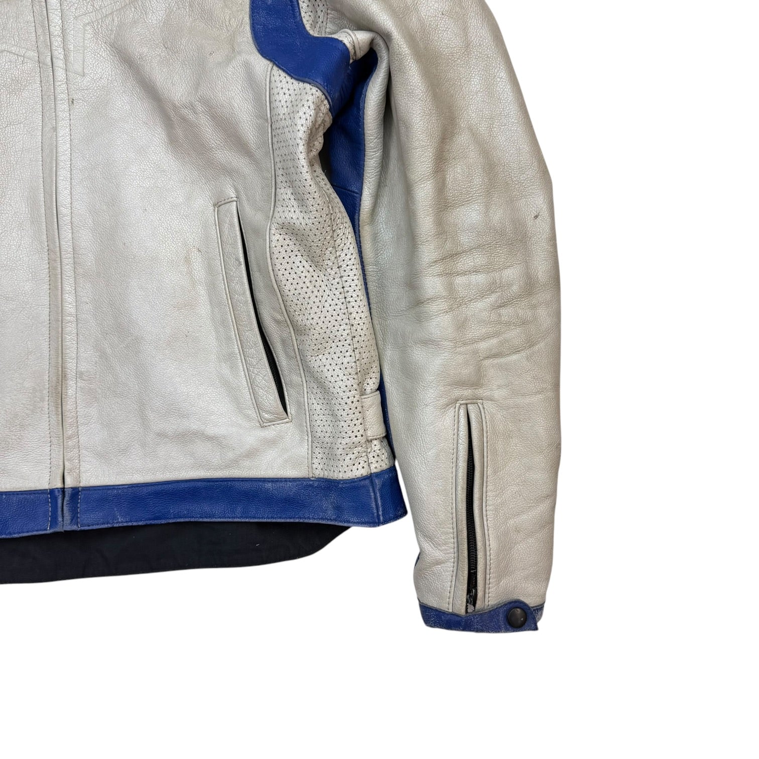 Vintage Alpinestars Leather Racing Jacket Blue/White