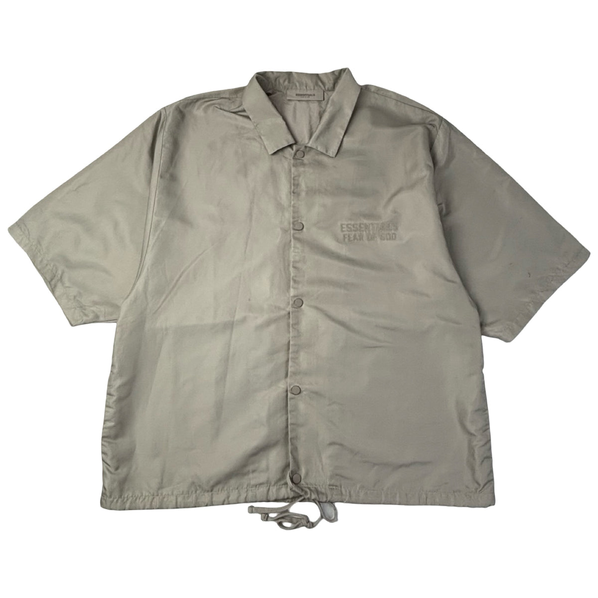 Fear Of God Essentials Nylon Shirt Coach Jacket Beige