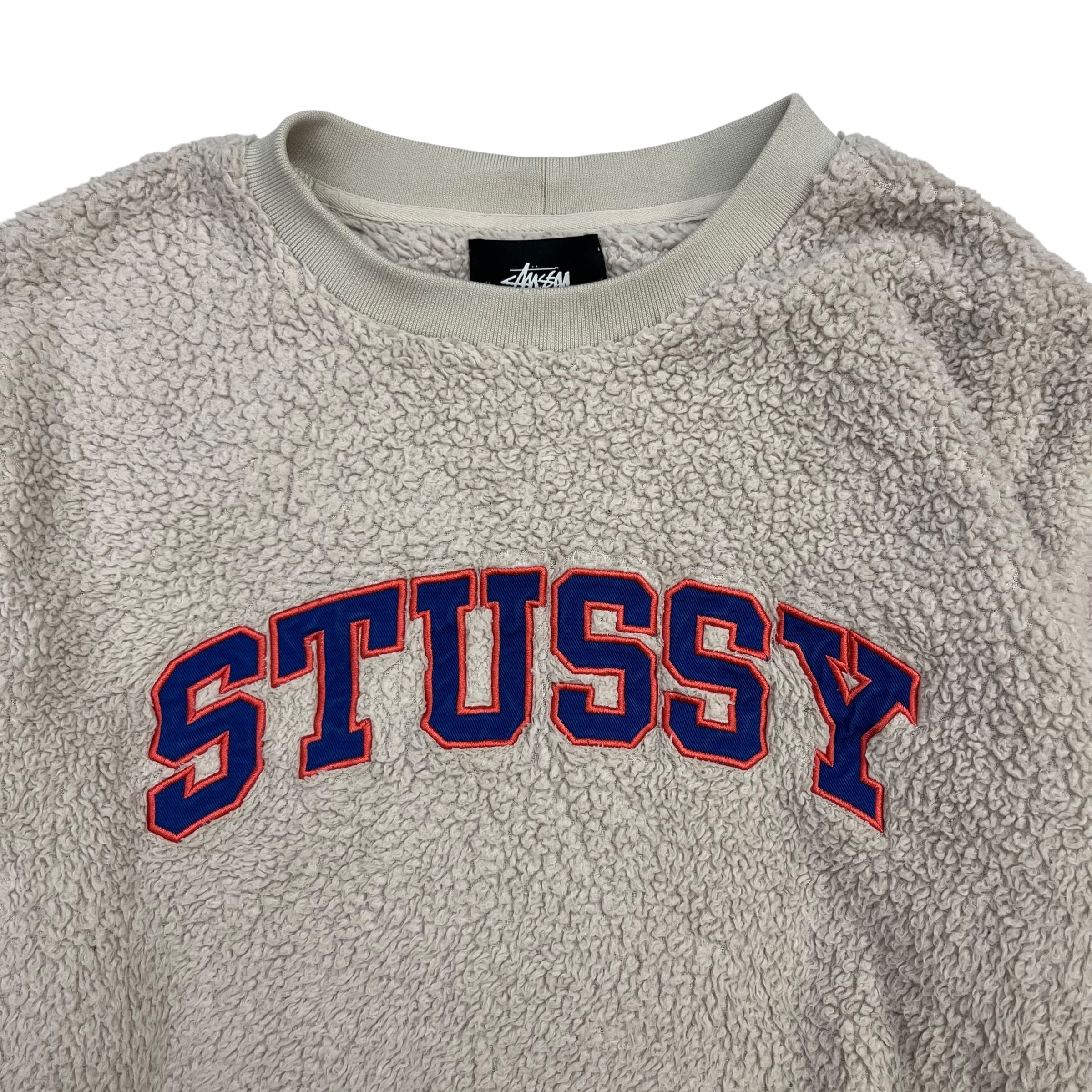 Stussy Fleece Crewneck Cream