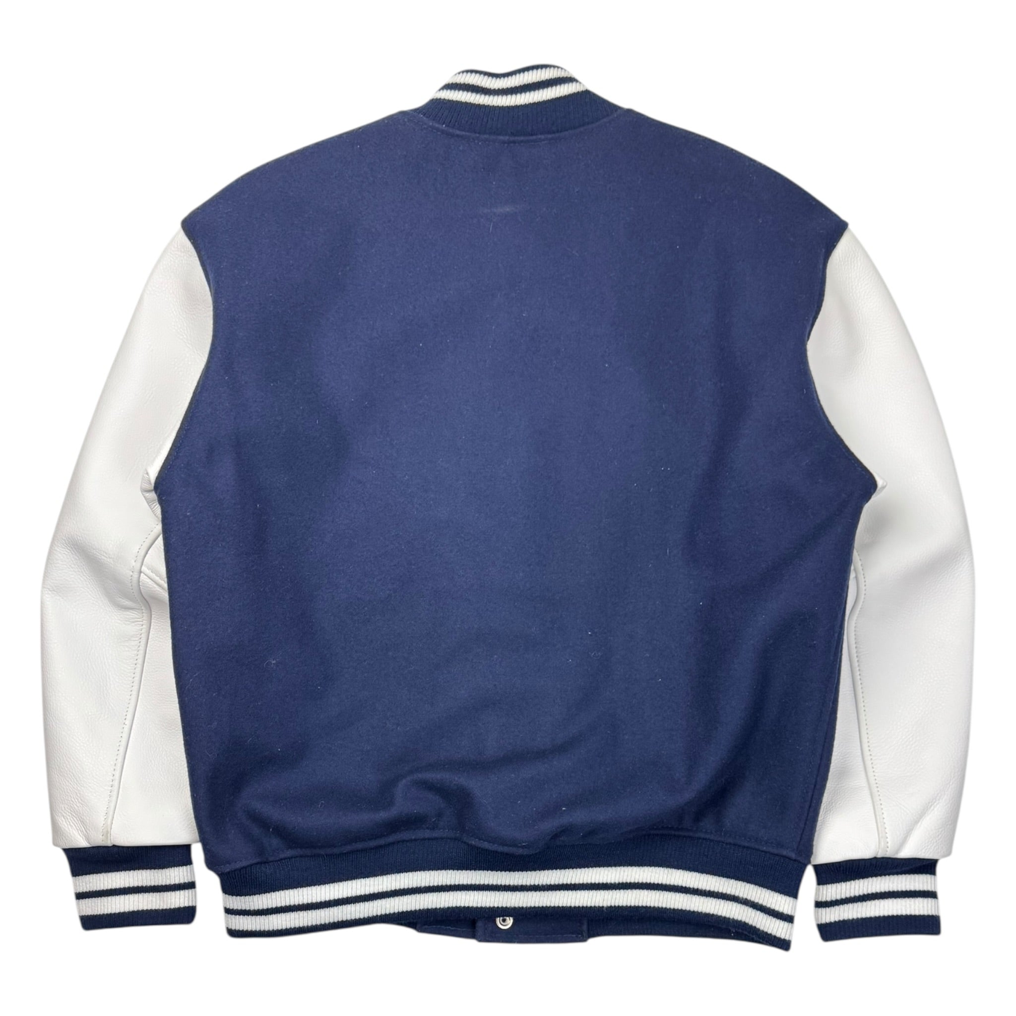 Octobers Very Own Wool/Leather Varsity Jacket Navy