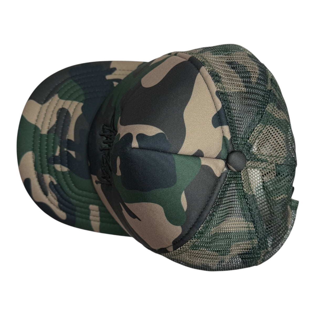 Stussy Mesh Trucker Big Basic Hat Woodland Camo