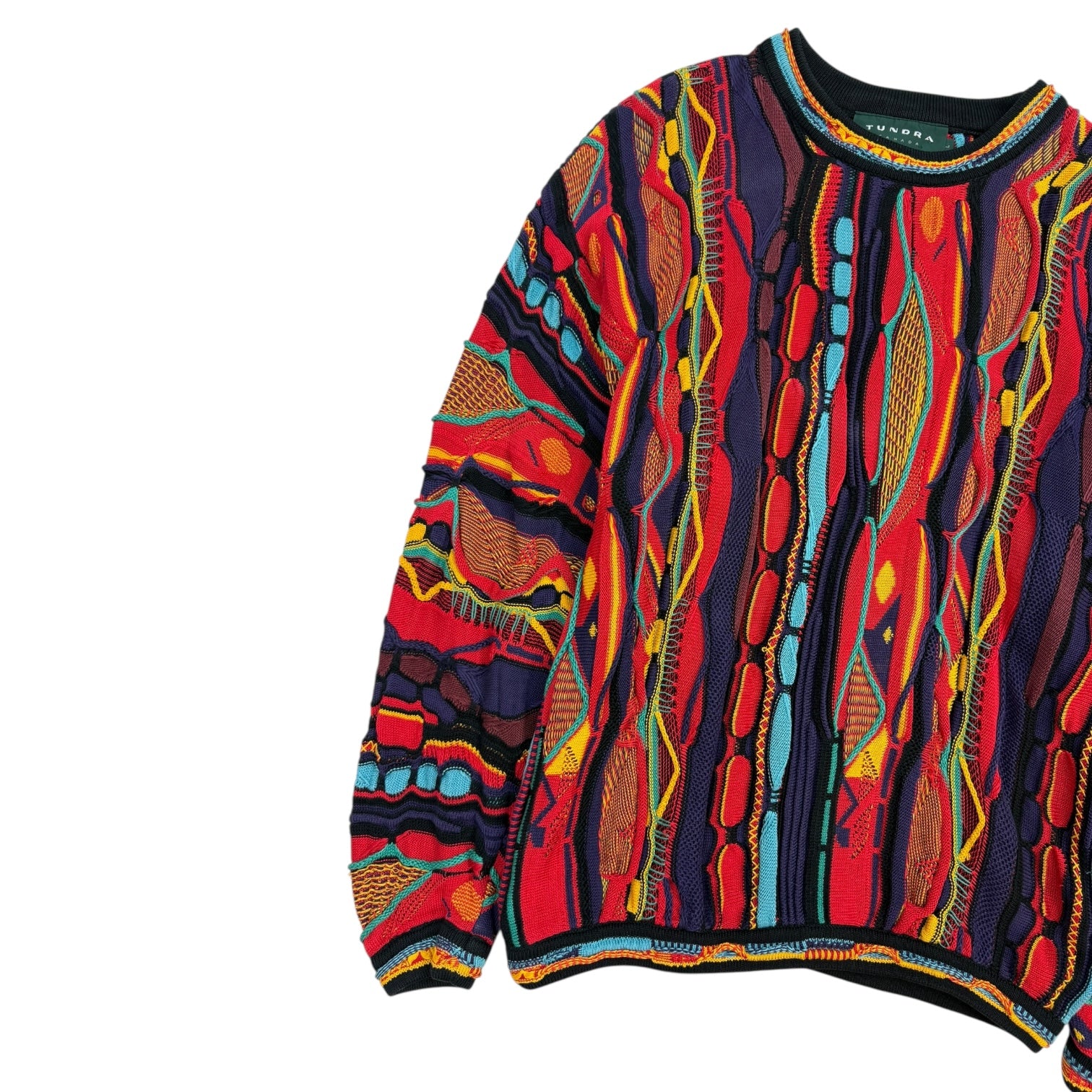 Vintage Tundra 3D Knit Sweater Red/Purple