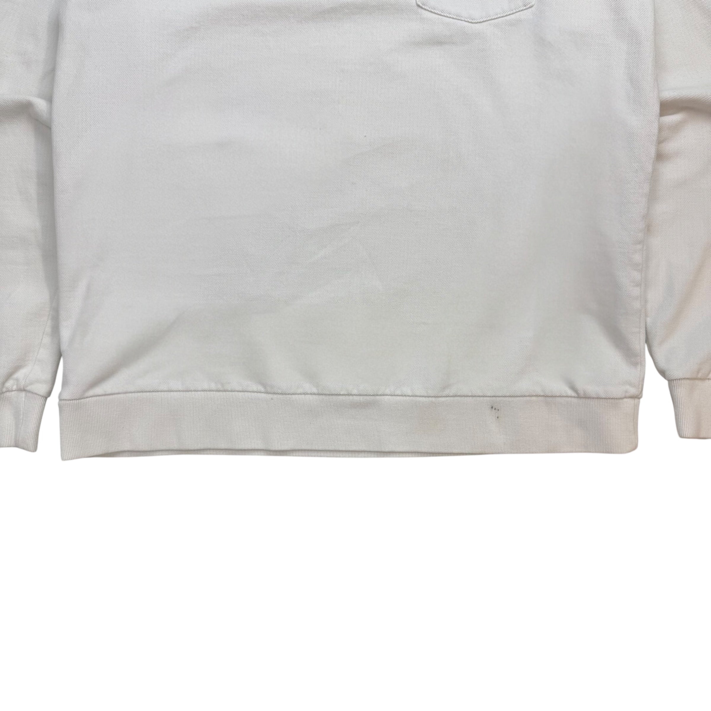 Palace 1/4 Button L/S Polo White