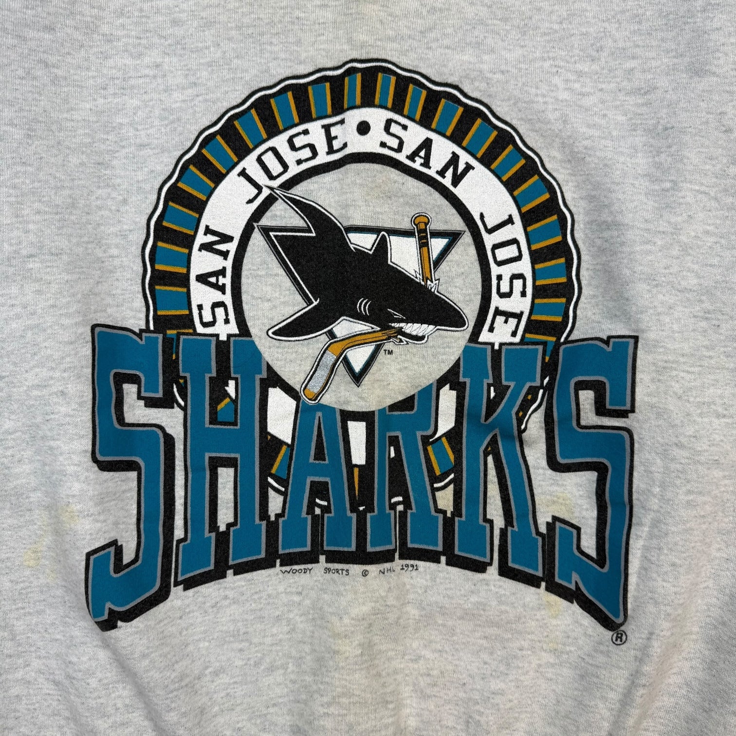 1991 San Jose Sharks Crewneck Grey